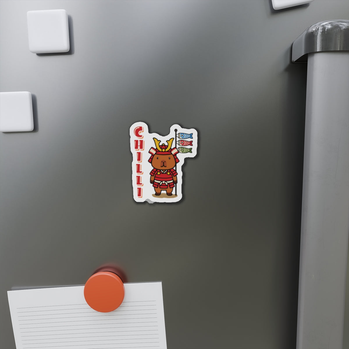 Chilli the Samurai Warrior Capybara Cartoon Magnets, Cute Kawaii Animal Gift