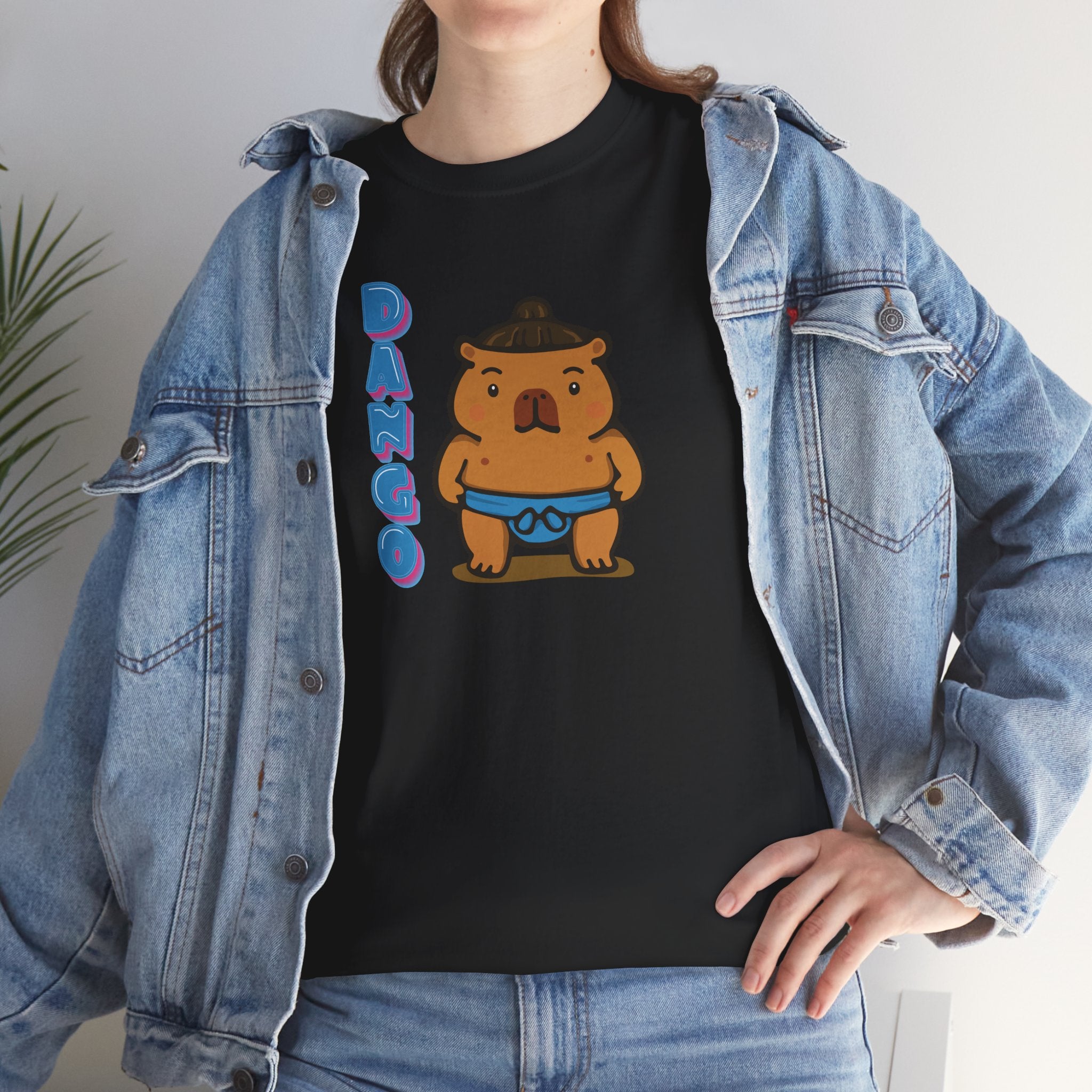 Dango the Sumo Lover Capybara Cartoon T-Shirt, Cute Kawaii Animal Gift