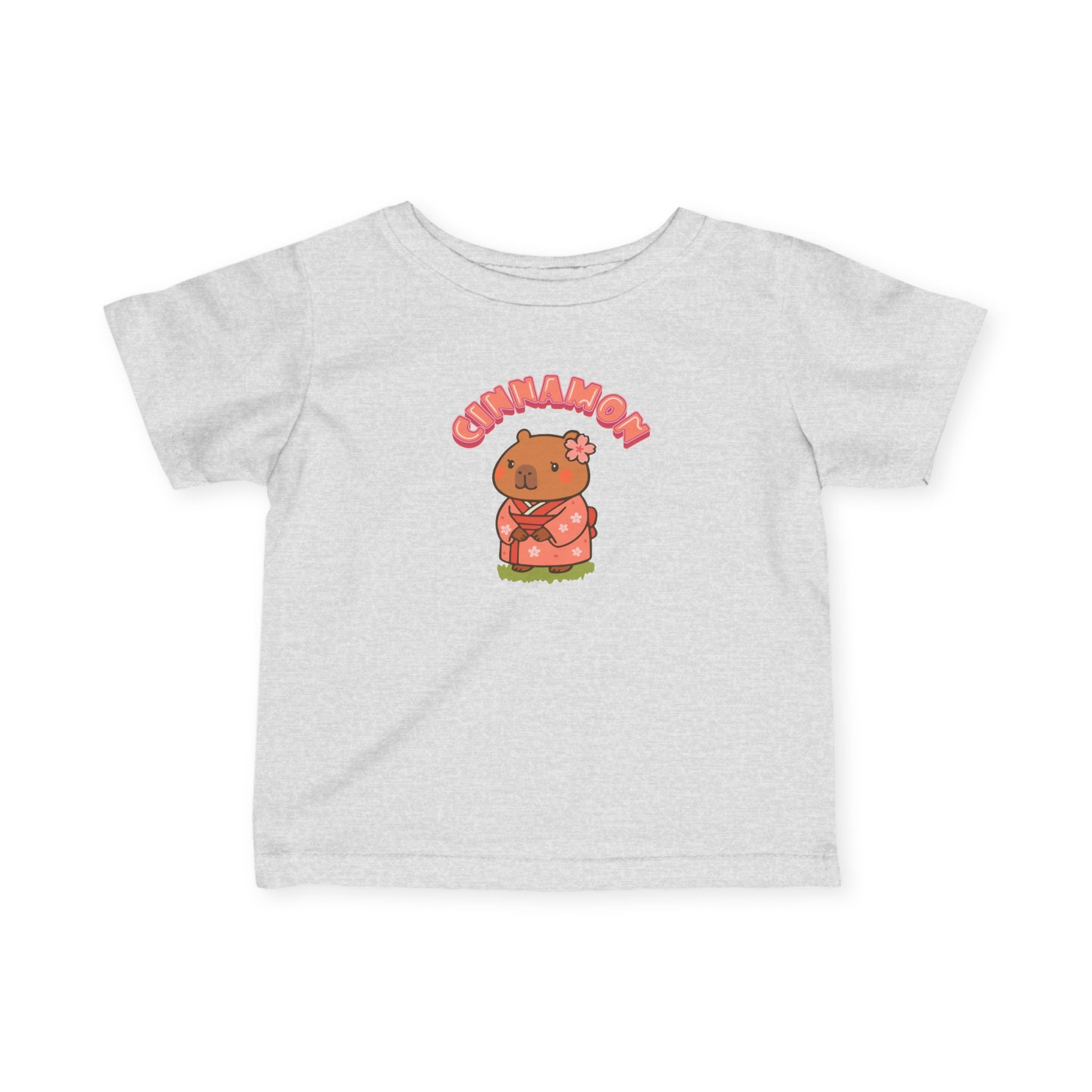 Cinnamon the Cherry Blossom Lover Capybara Cartoon T-Shirt, Cute Kawaii Animal Gift