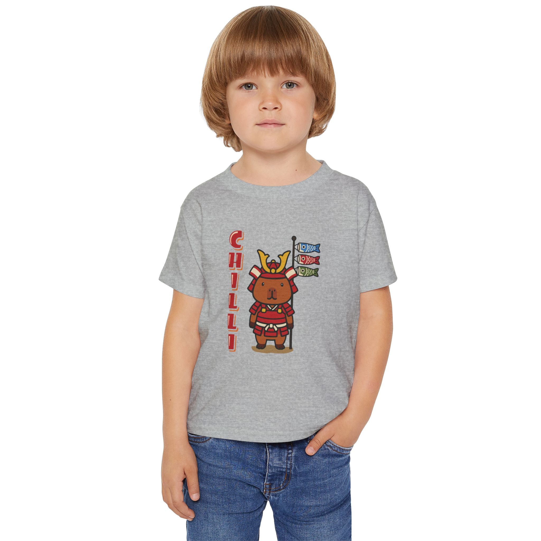 Chilli the Samurai Warrior Capybara Cartoon T-Shirt, Cute Kawaii Animal Gift