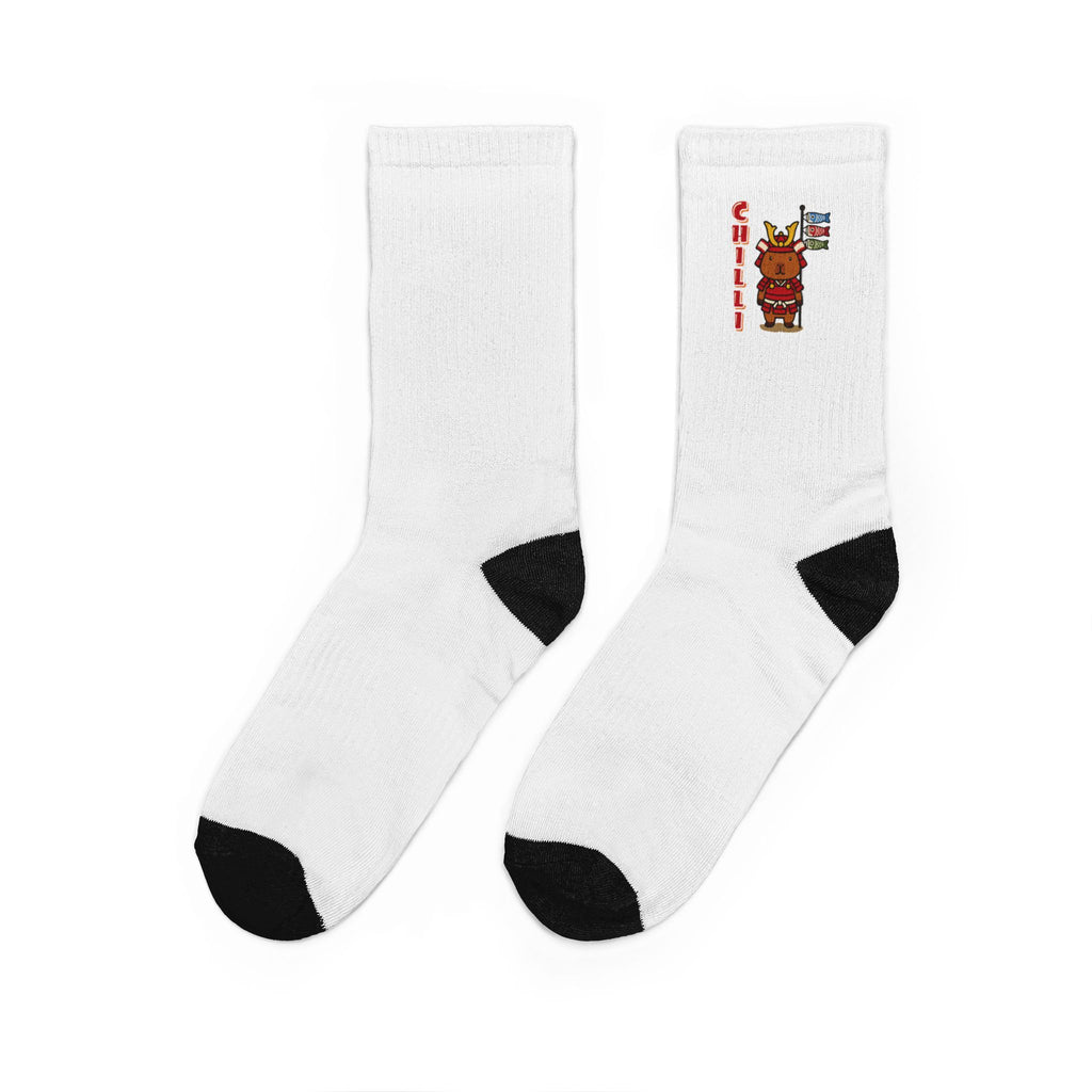 Chilli the Samurai Warrior Capybara Cartoon Socks, Cute Kawaii Animal Gift