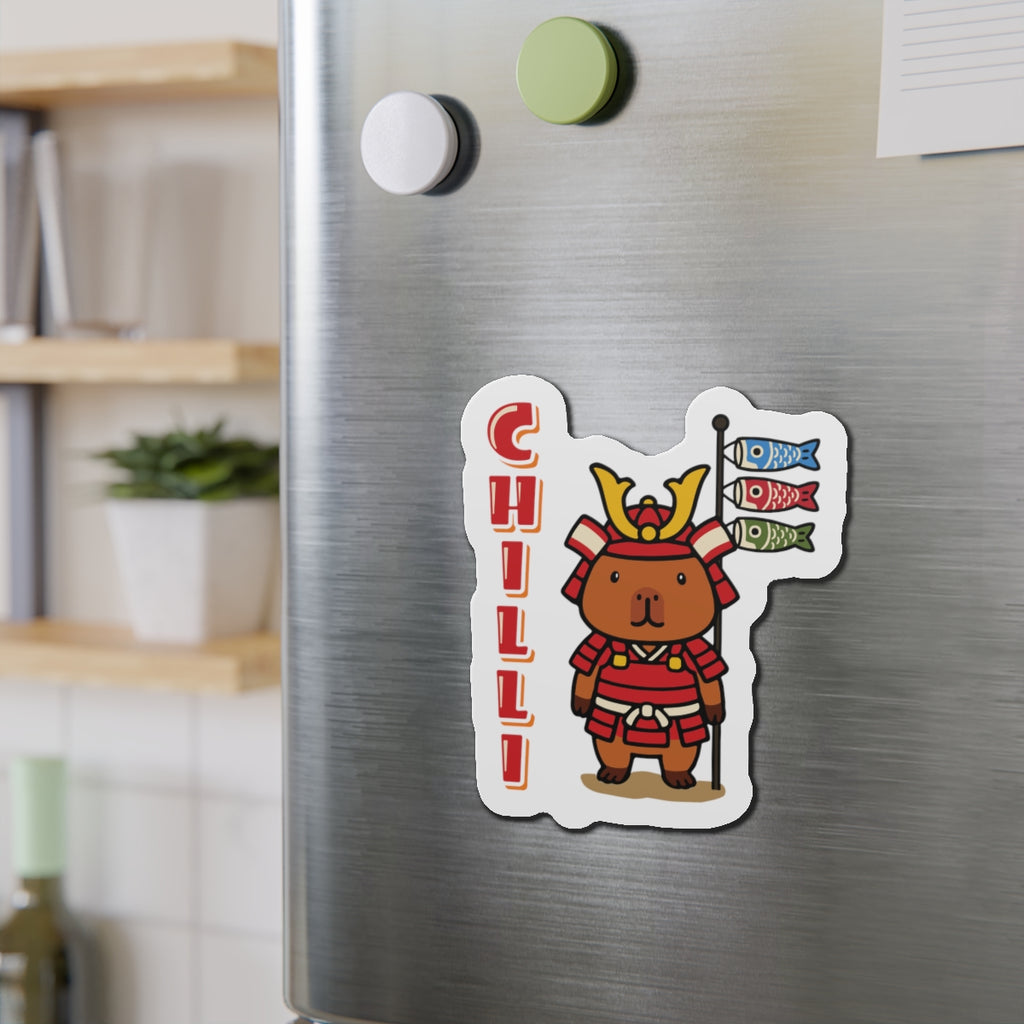 Chilli the Samurai Warrior Capybara Cartoon Magnets, Cute Kawaii Animal Gift