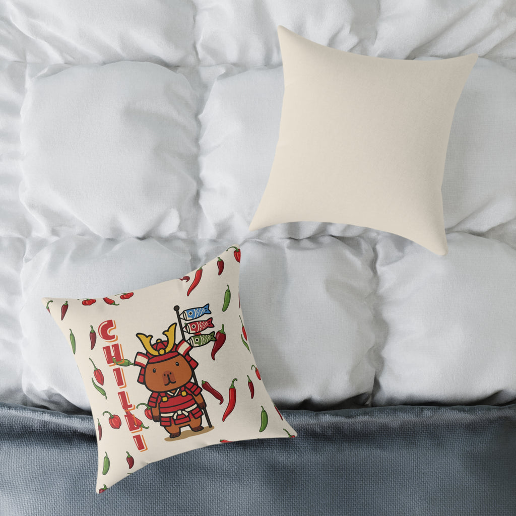 Chilli the Samurai Warrior Capybara Cartoon Pillow, Cute Kawaii Animal Gift