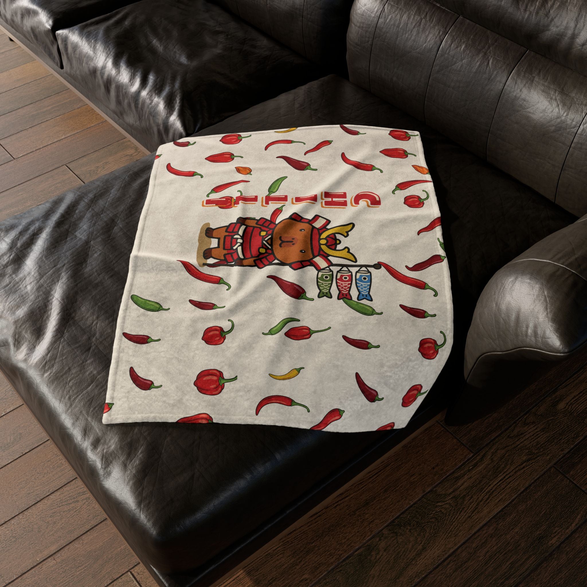 Chilli the Samurai Warrior Capybara Cartoon Soft Blanket, Cute Kawaii Animal Gift