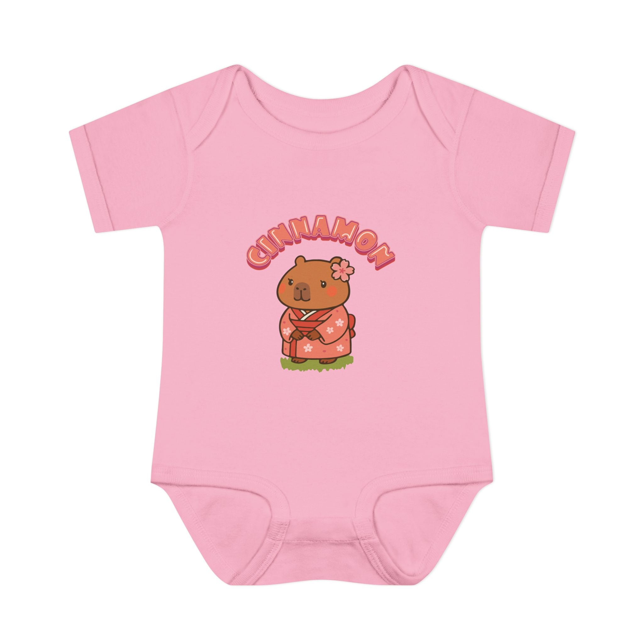 Cinnamon the Cherry Blossom Lover Capybara Cartoon Bodysuit, Cute Kawaii Animal Gift