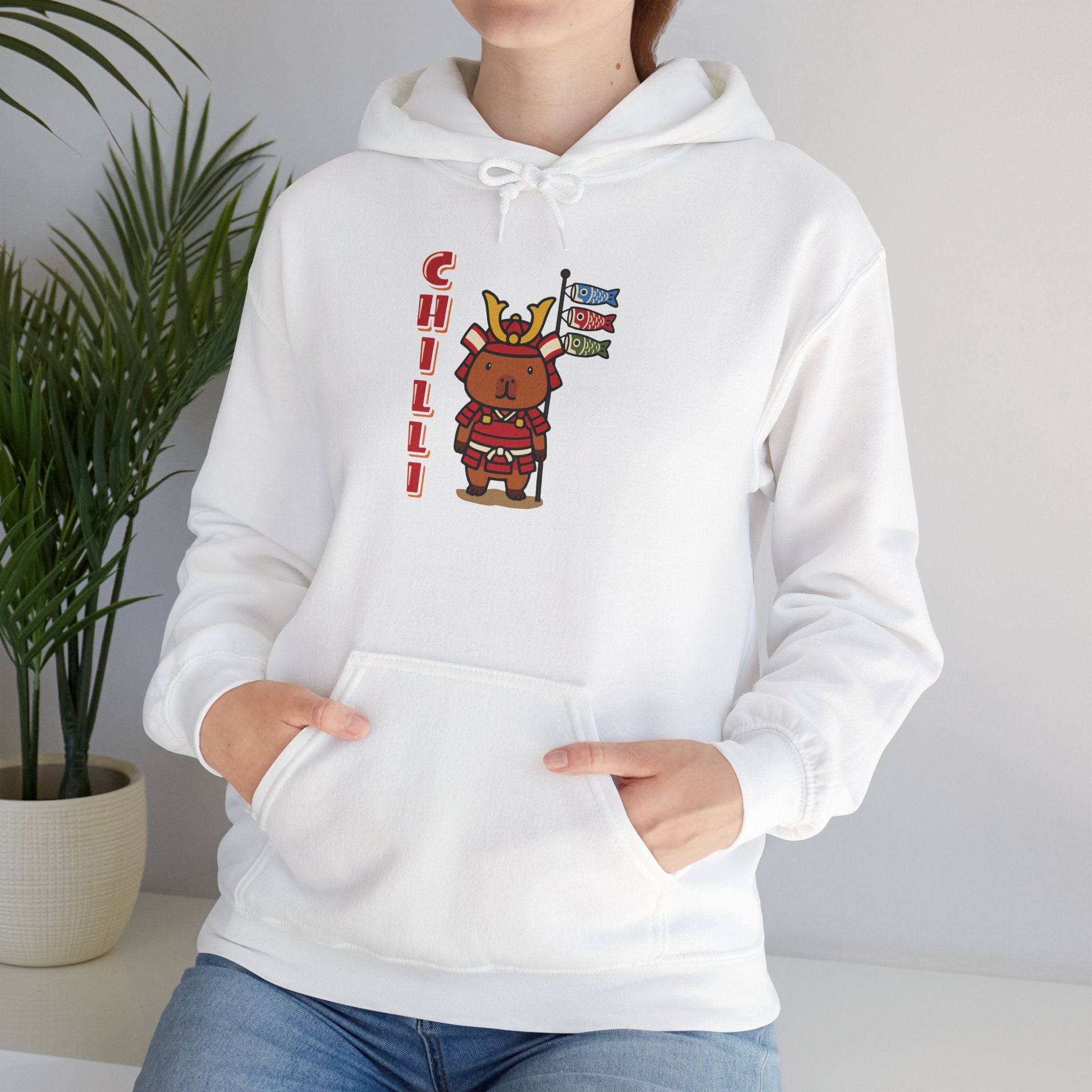 Chilli the Samurai Warrior Capybara Cartoon Hoodie, Cute Kawaii Animal Gift