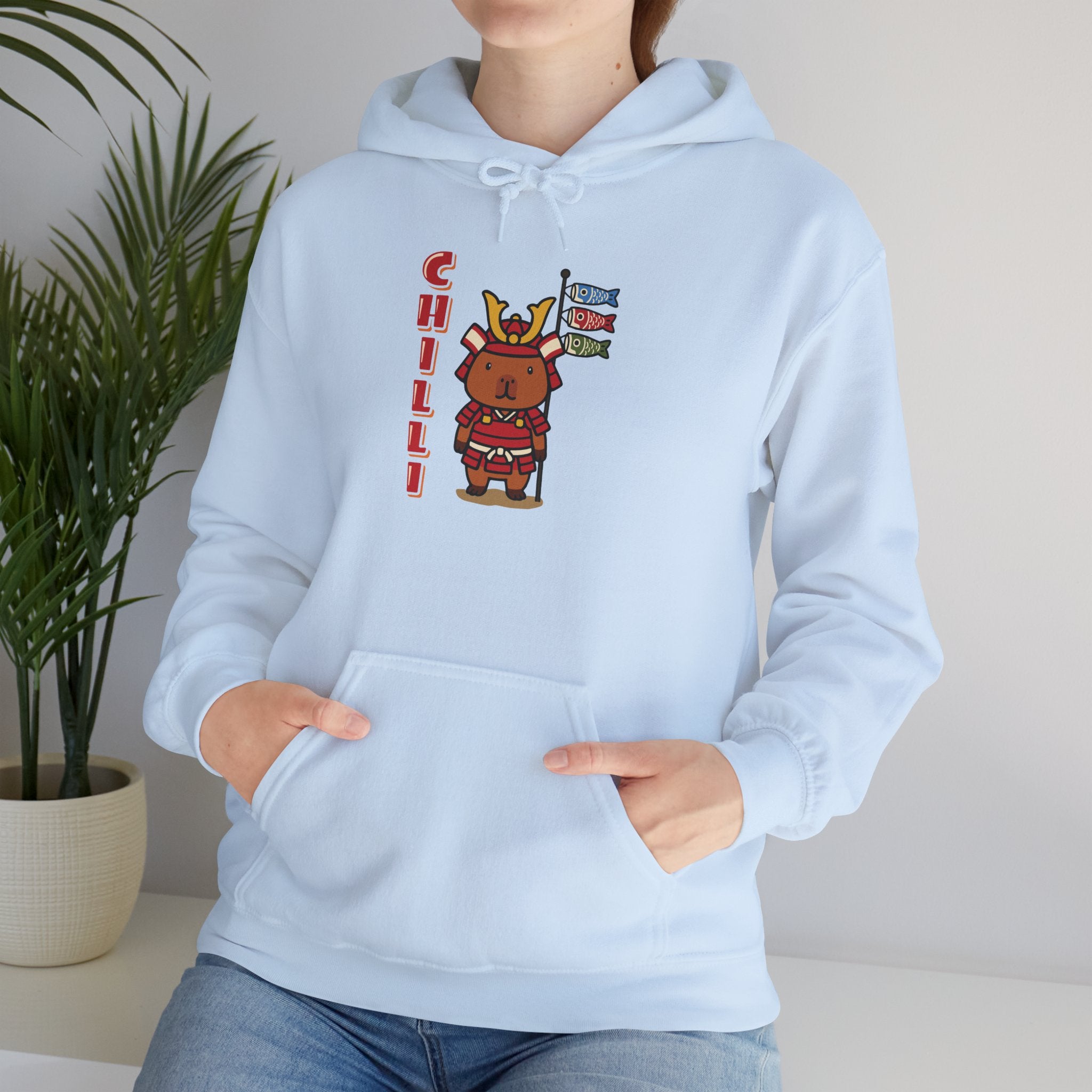 Chilli the Samurai Warrior Capybara Cartoon Hoodie, Cute Kawaii Animal Gift
