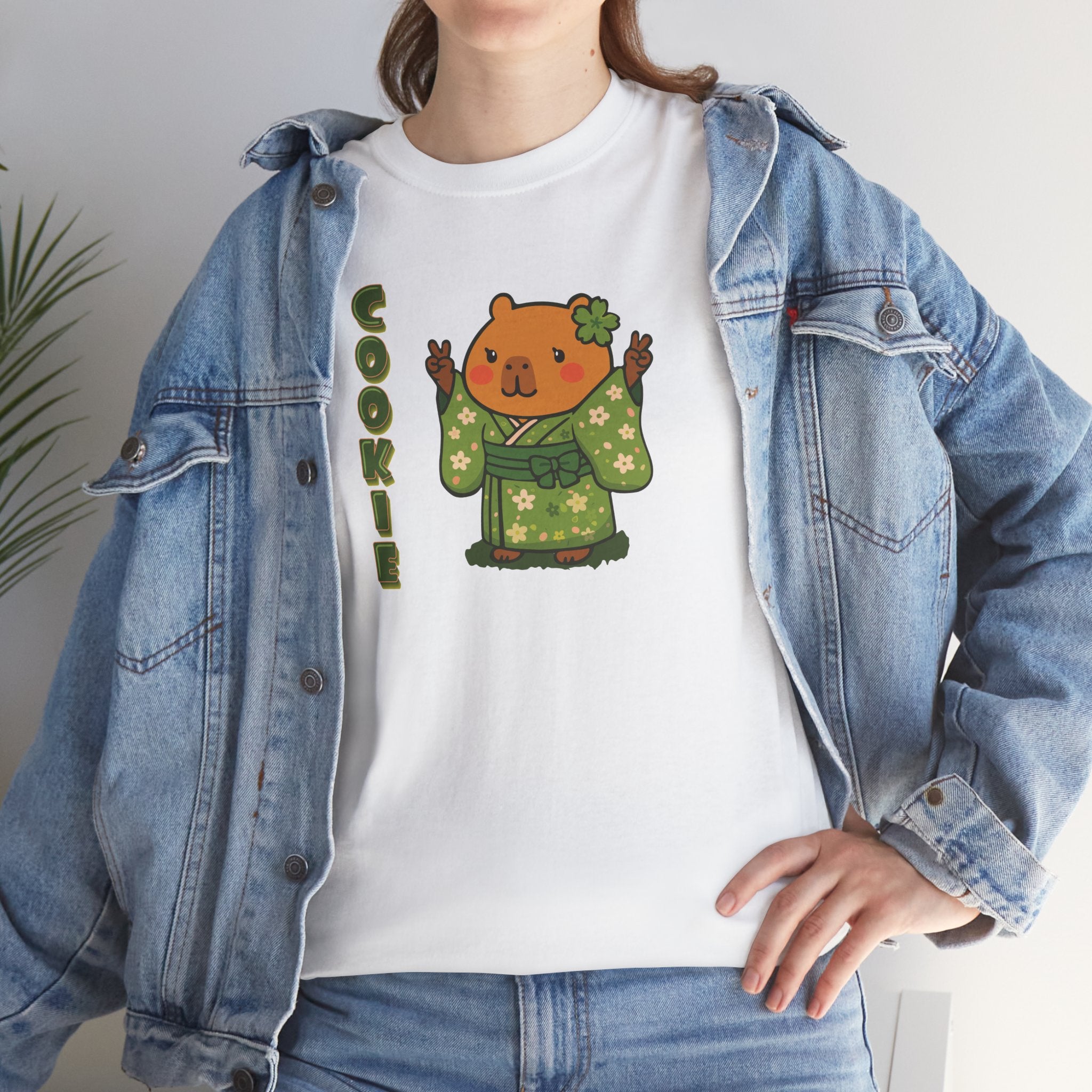 Cookie the Fun Lover Capybara Cartoon T-Shirt, Cute Kawaii Animal Gift