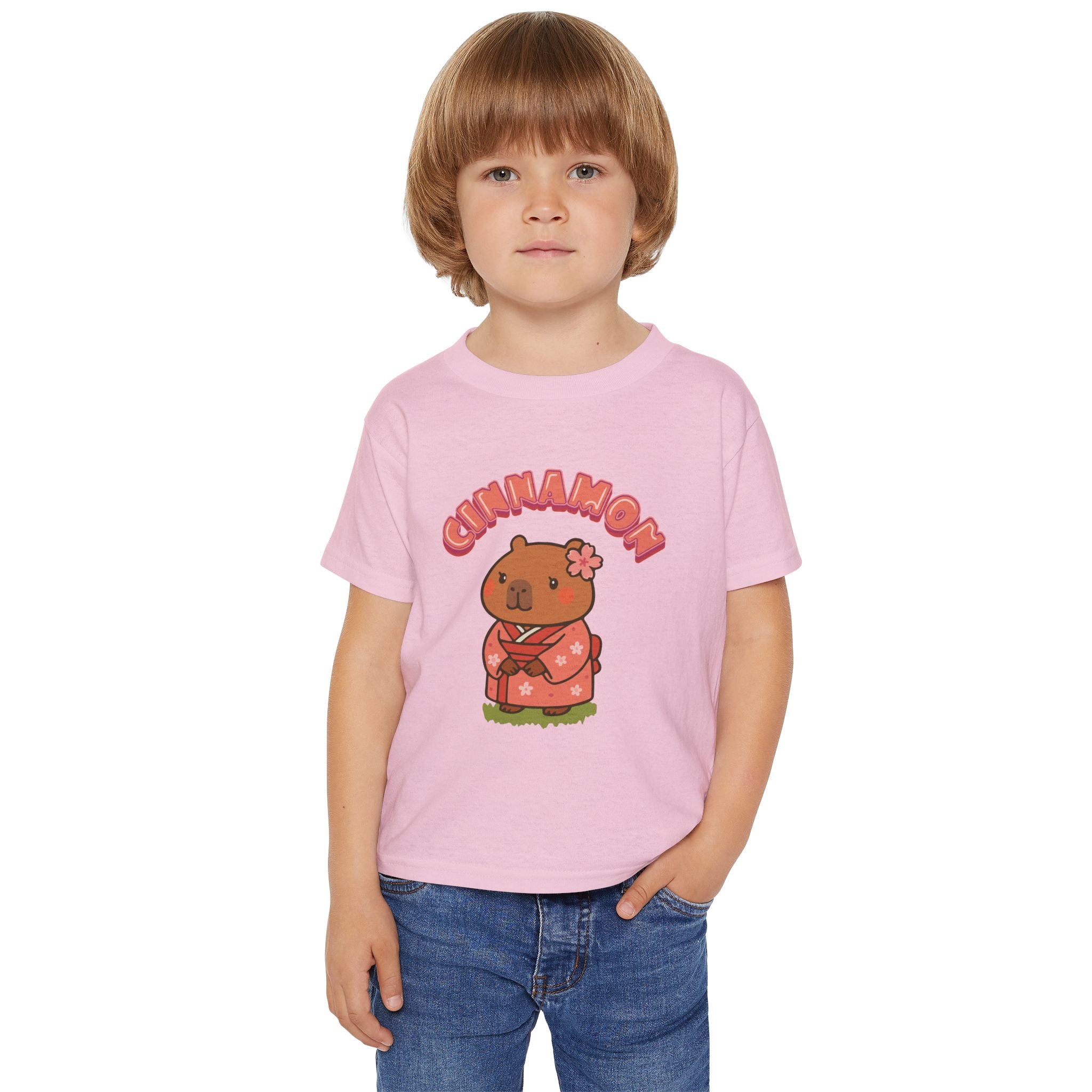 Cinnamon the Cherry Blossom Lover Capybara Cartoon T-Shirt, Cute Kawaii Animal Gift