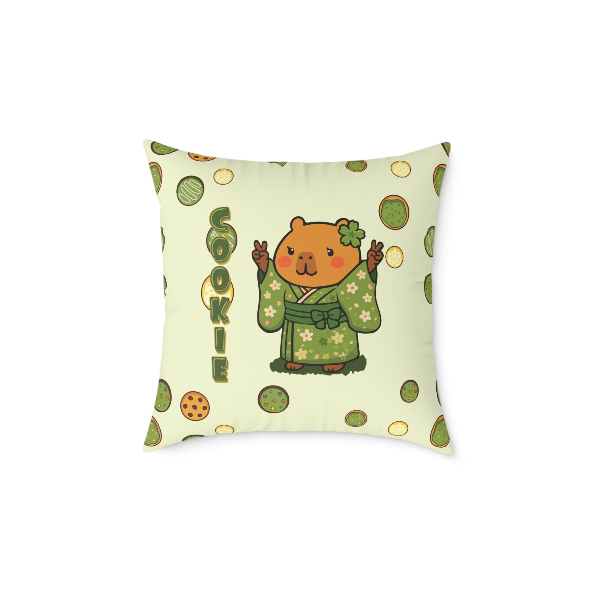 Cookie the Fun Lover Capybara Cartoon Pillow, Cute Kawaii Animal Gift
