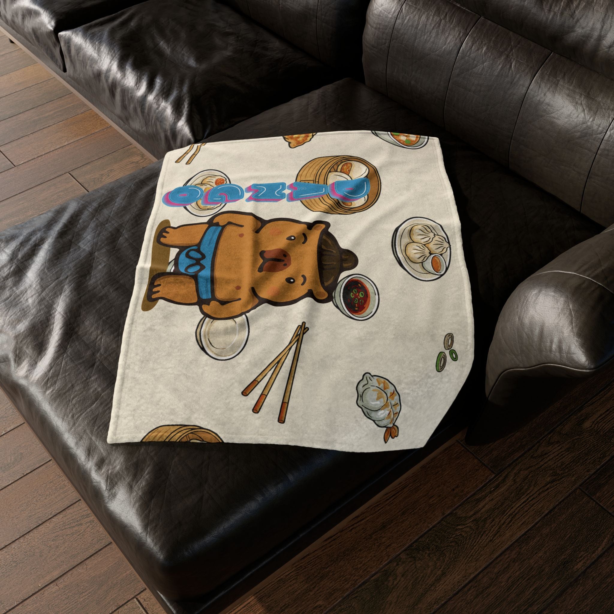 Dango the Sumo Lover Capybara Cartoon Soft Blanket, Cute Kawaii Animal Gift