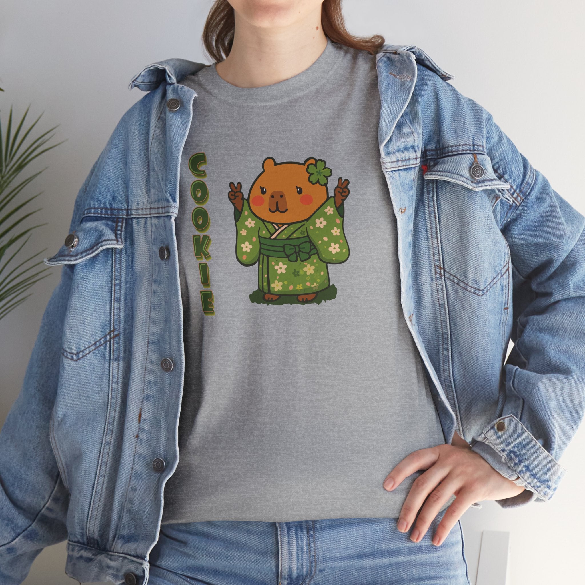 Cookie the Fun Lover Capybara Cartoon T-Shirt, Cute Kawaii Animal Gift