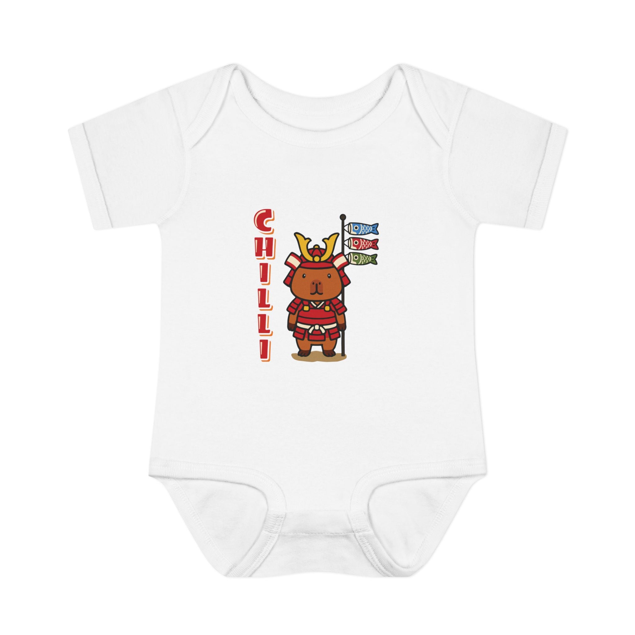 Chilli the Samurai Warrior Capybara Cartoon Bodysuit, Cute Kawaii Animal Gift