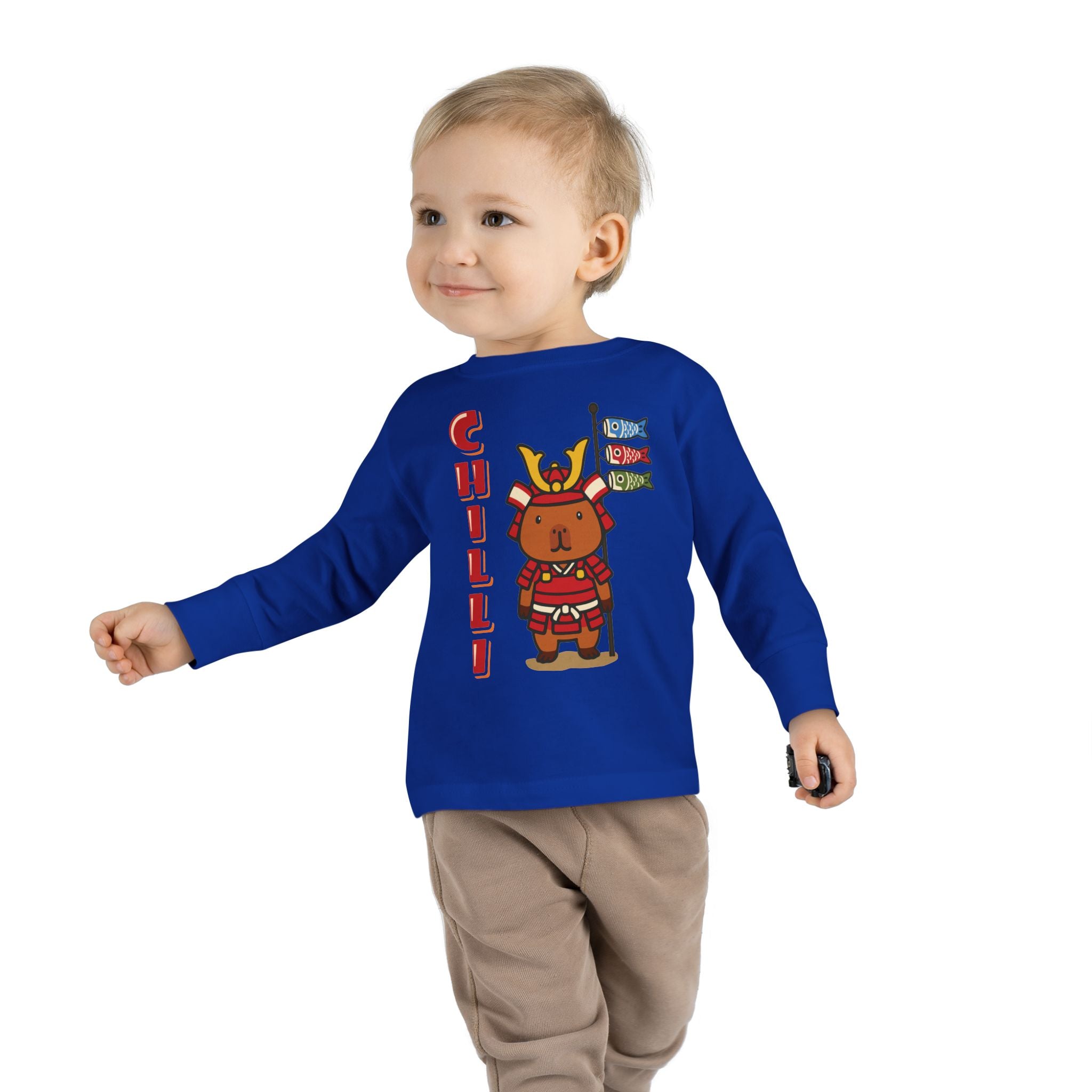 Chilli the Samurai Warrior Capybara Cartoon long sleeve shirt, Cute Kawaii Animal Gift
