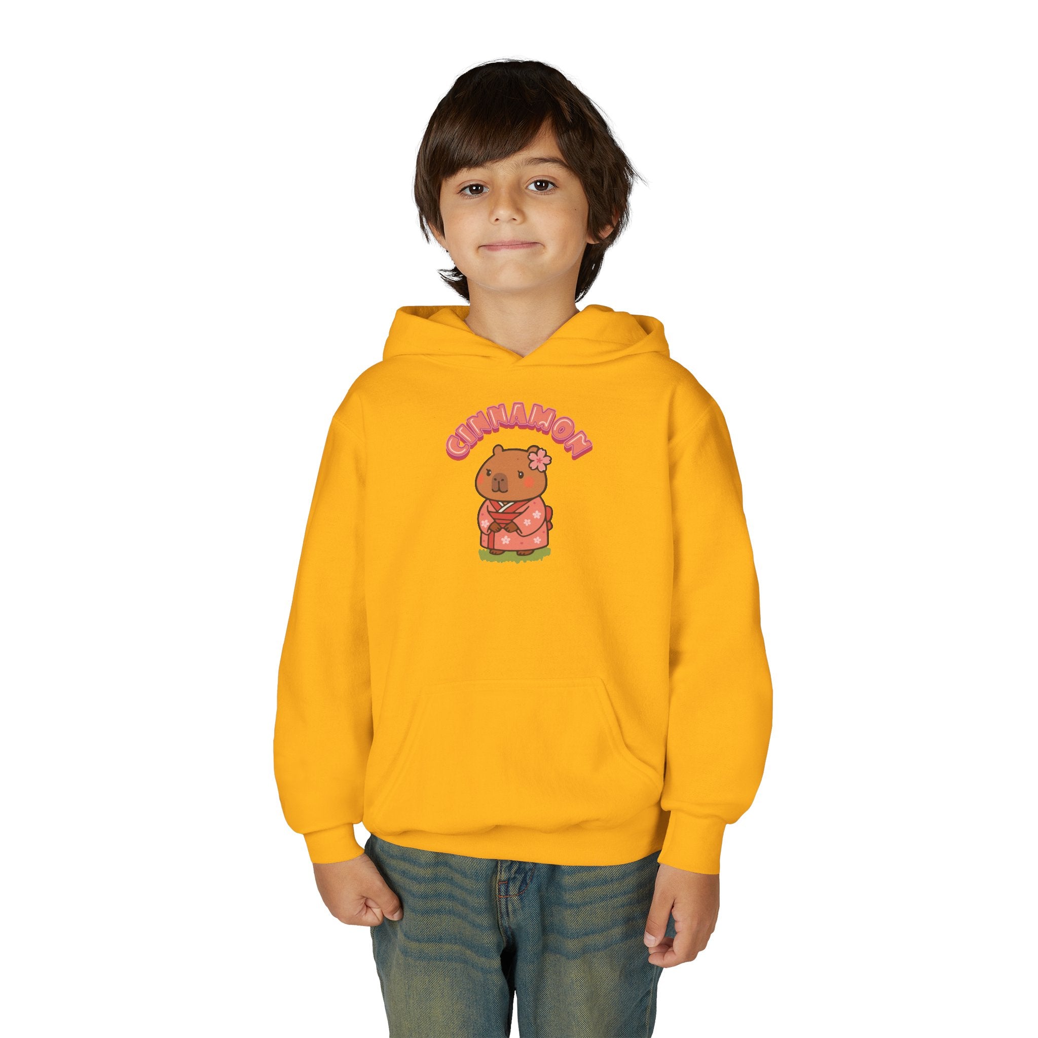 Cinnamon the Cherry Blossom Lover Capybara Cartoon Hoodie, Cute Kawaii Animal Gift