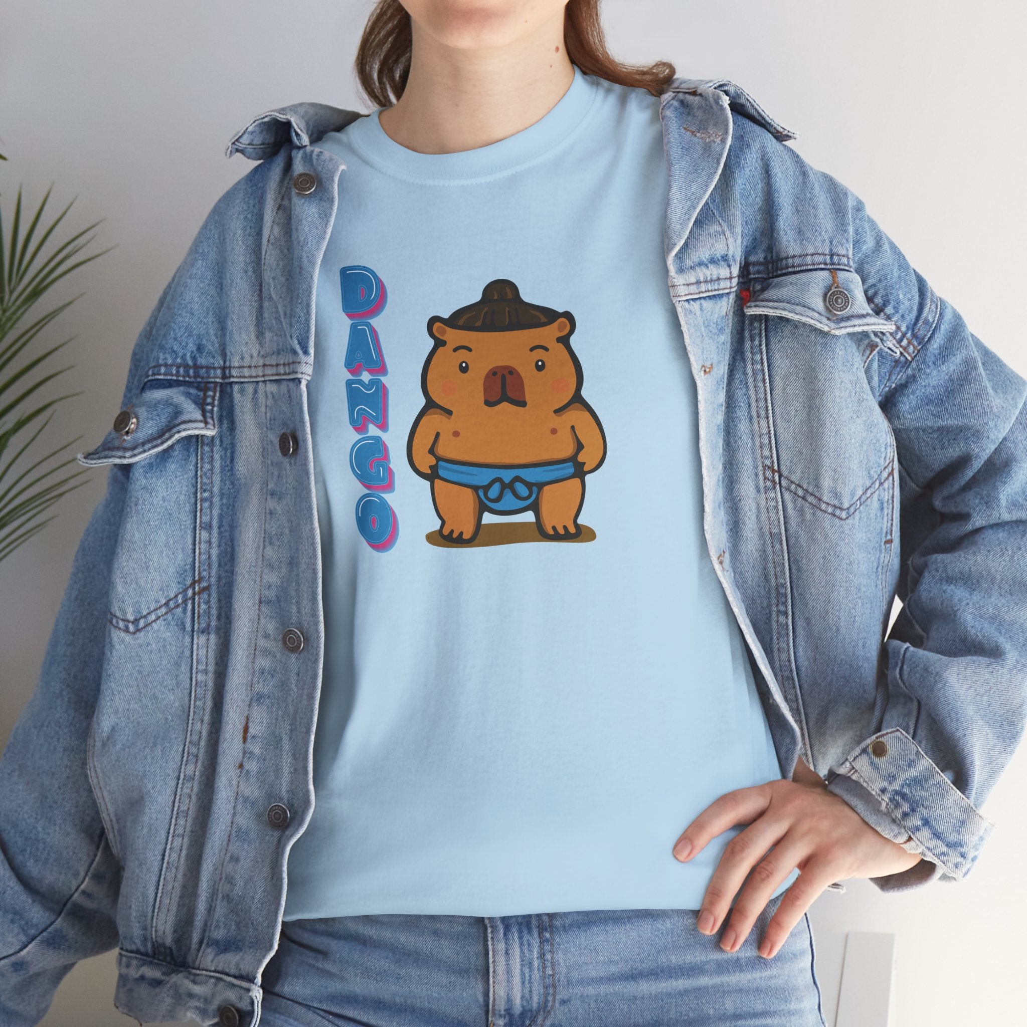 Dango the Sumo Lover Capybara Cartoon T-Shirt, Cute Kawaii Animal Gift