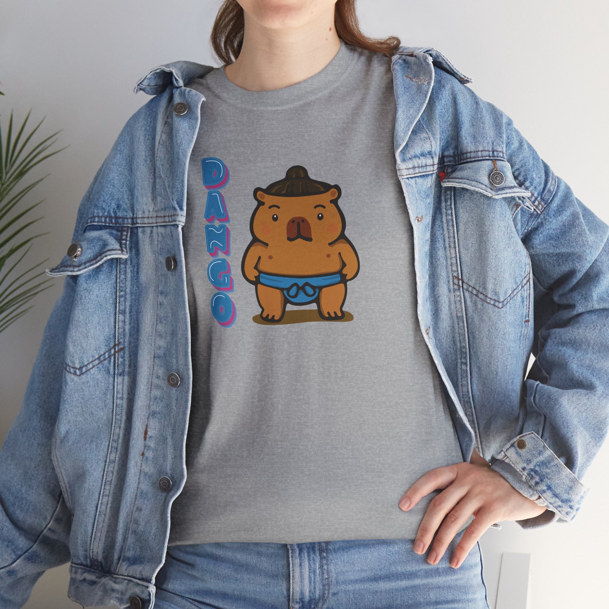 Dango the Sumo Lover Capybara Cartoon T-Shirt, Cute Kawaii Animal Gift