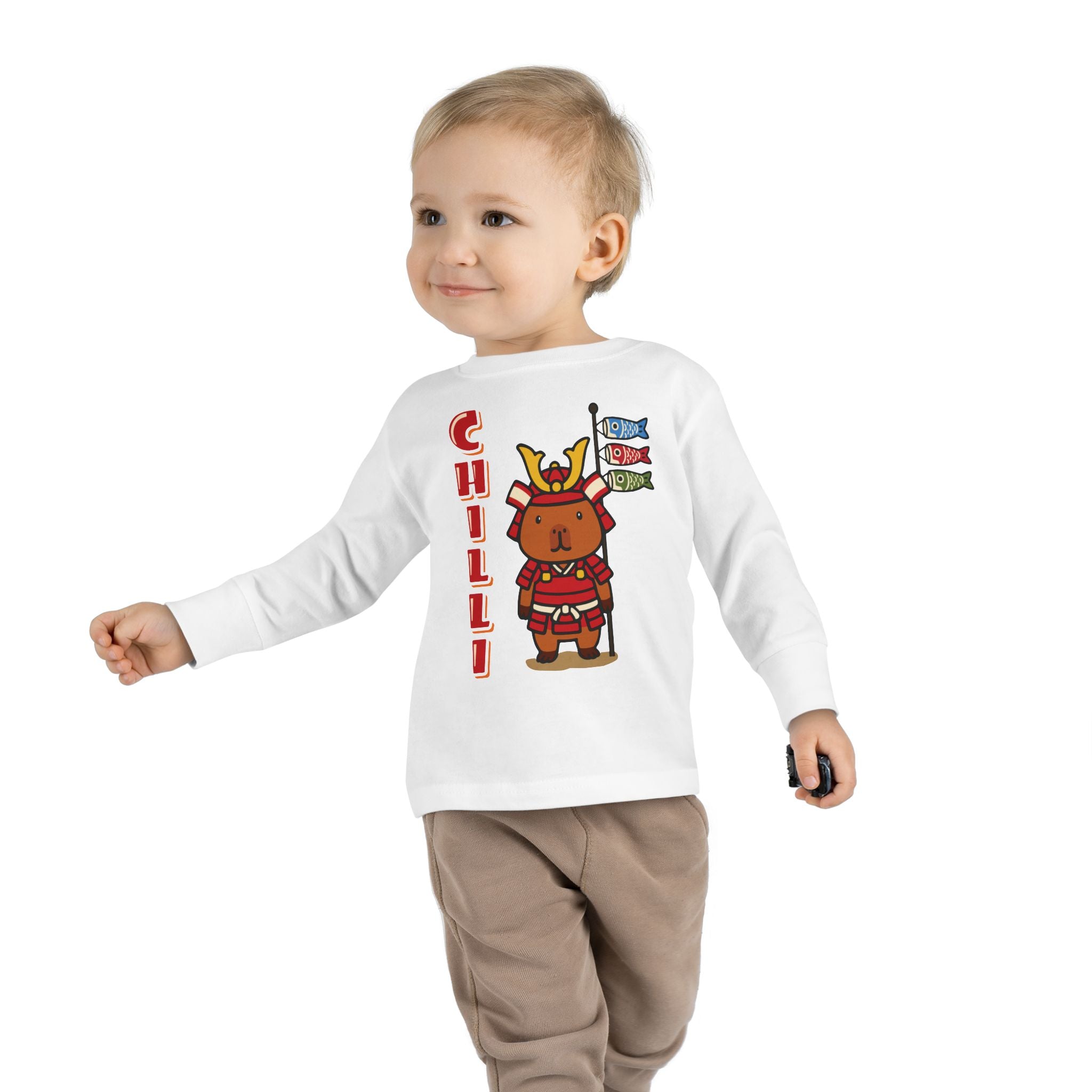 Chilli the Samurai Warrior Capybara Cartoon long sleeve shirt, Cute Kawaii Animal Gift