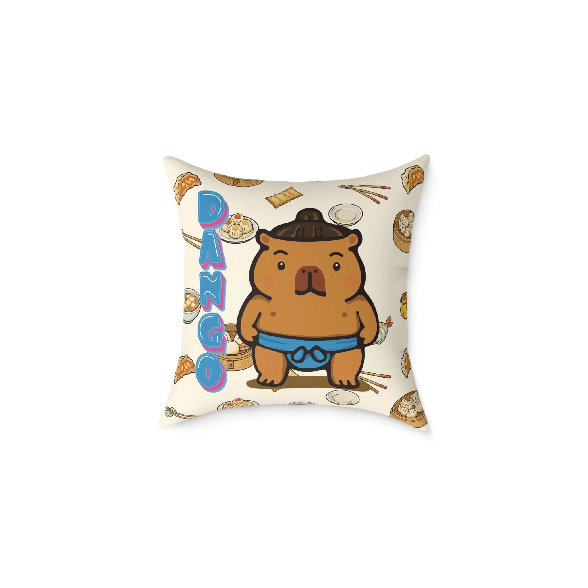 Dango the Sumo Lover Capybara Cartoon Pillow, Cute Kawaii Animal Gift