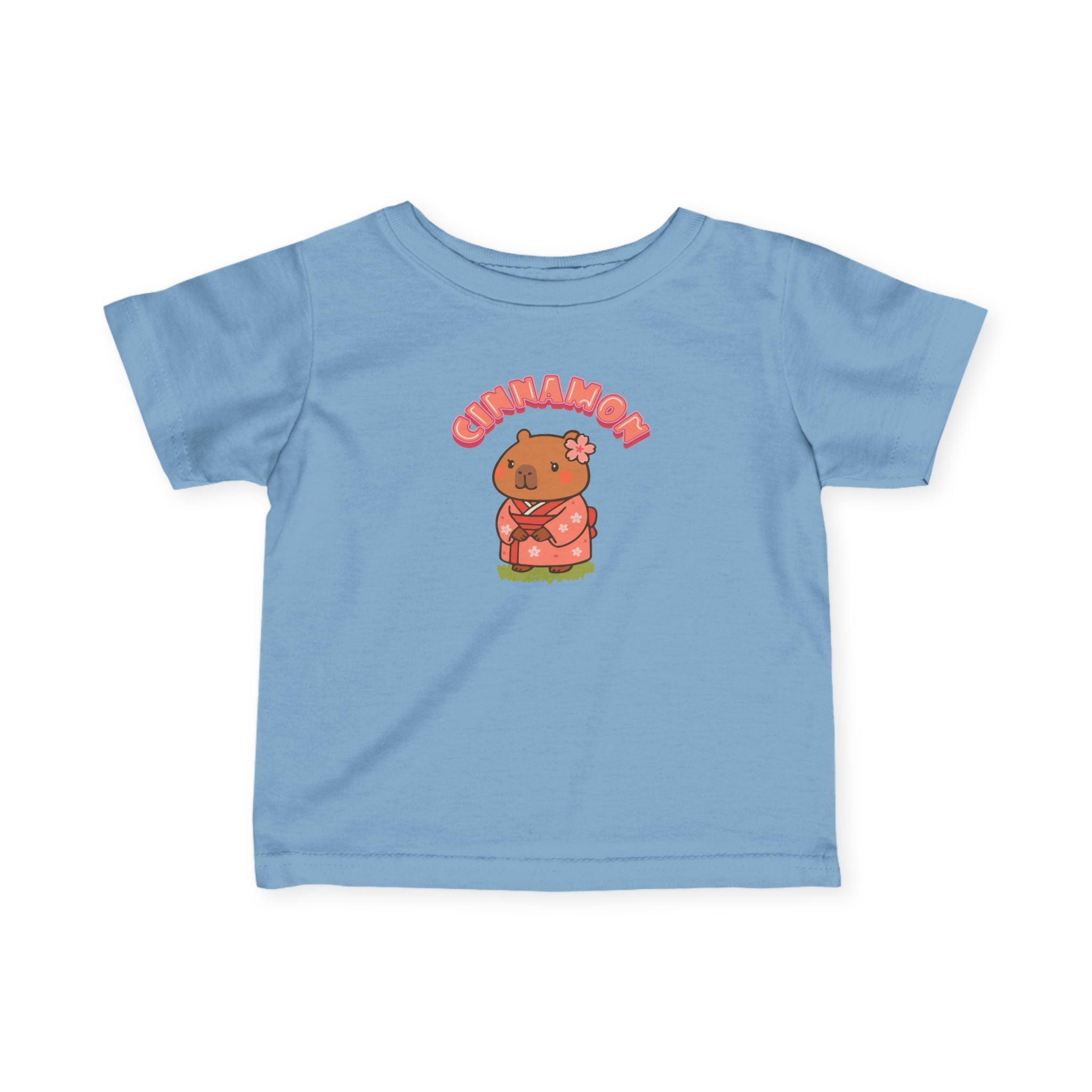 Cinnamon the Cherry Blossom Lover Capybara Cartoon T-Shirt, Cute Kawaii Animal Gift