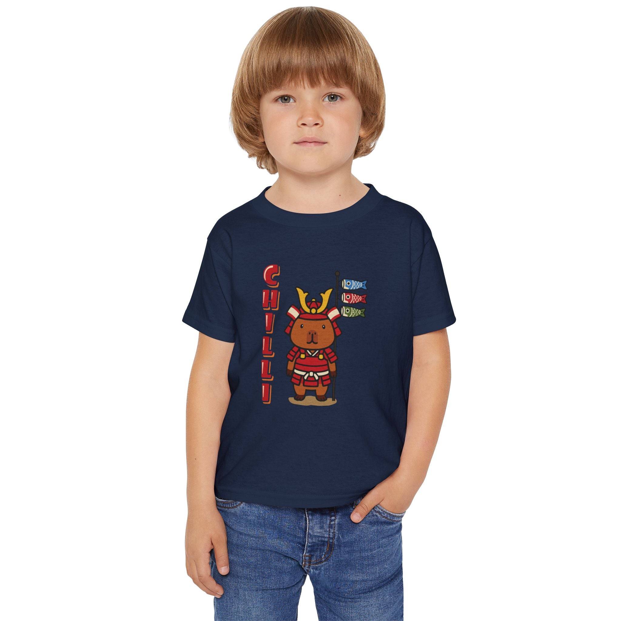 Chilli the Samurai Warrior Capybara Cartoon T-Shirt, Cute Kawaii Animal Gift