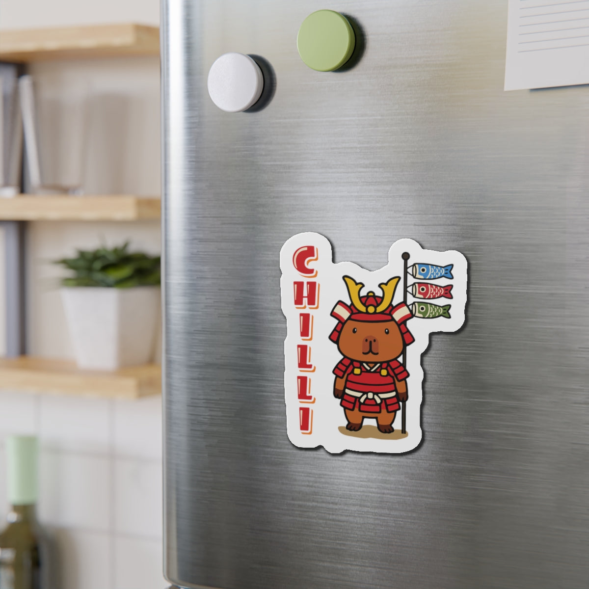 Chilli the Samurai Warrior Capybara Cartoon Magnets, Cute Kawaii Animal Gift