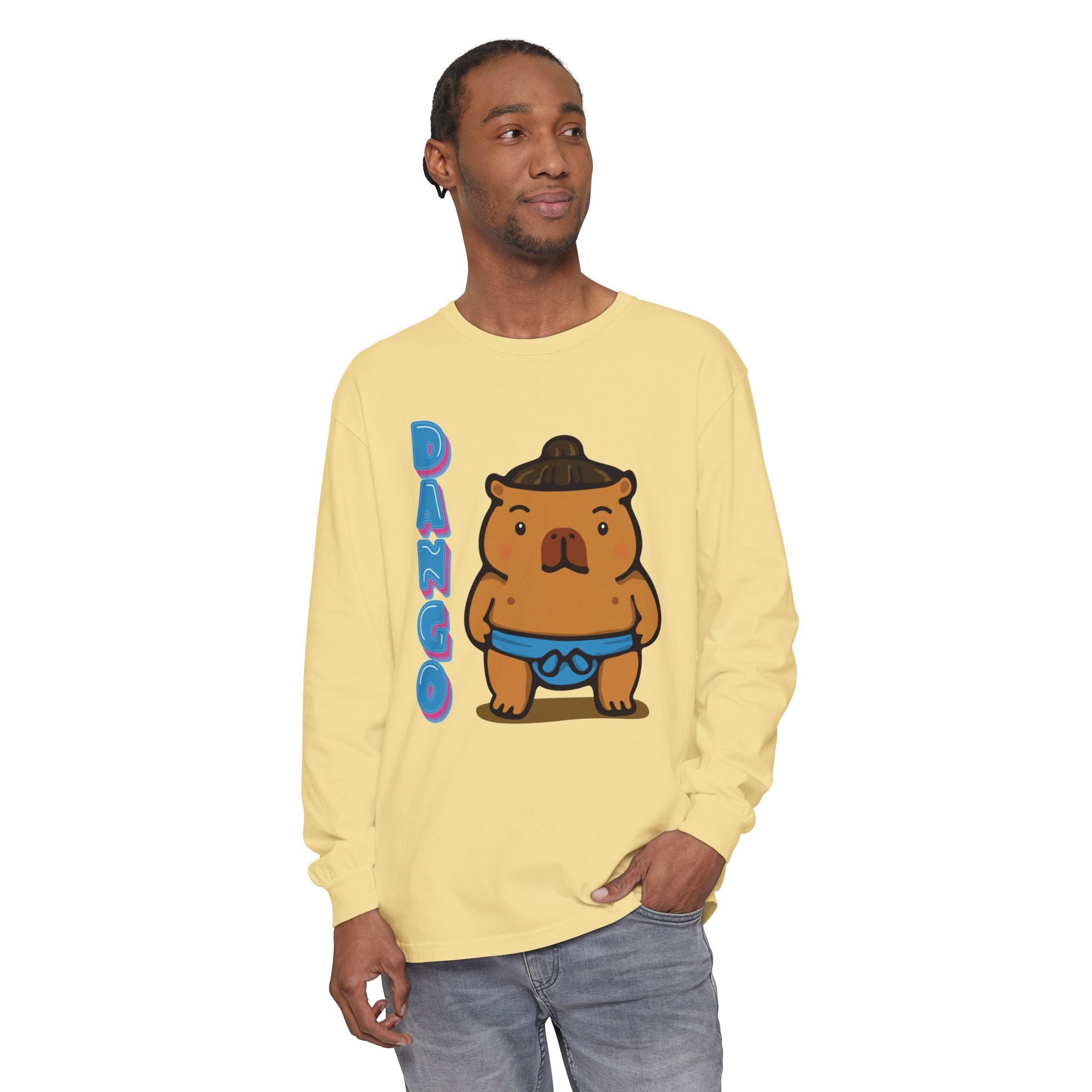 Dango the Sumo Lover Capybara Cartoon long sleeve shirt, Cute Kawaii Animal Gift