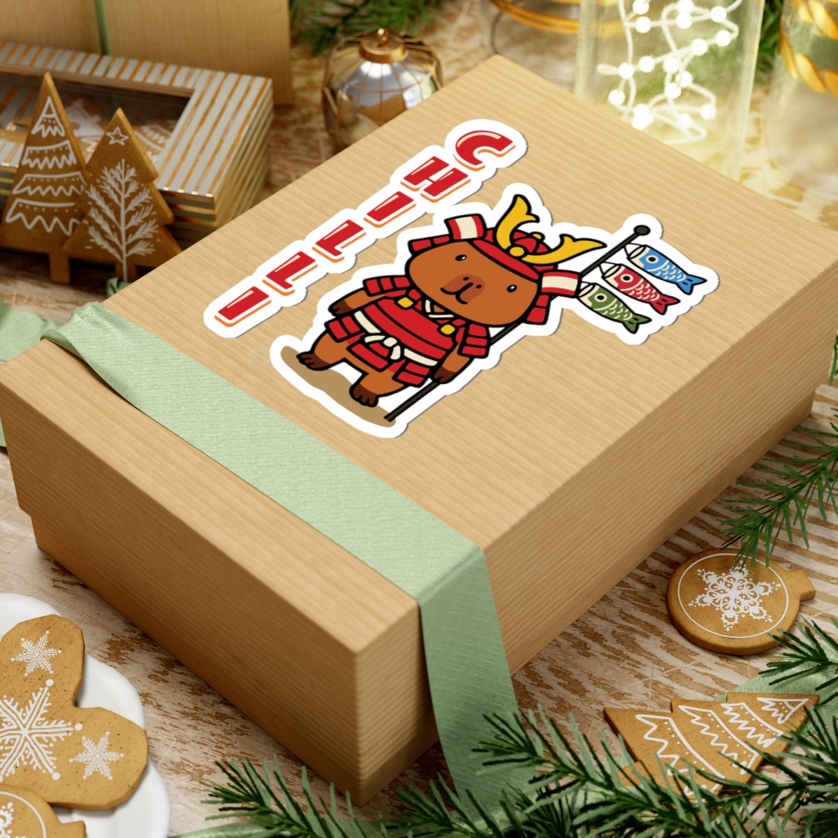 Chilli the Samurai Warrior Capybara Cartoon Stickers, Cute Kawaii Animal Gift