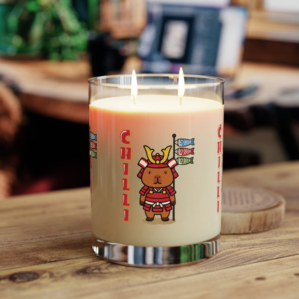 Chilli the Samurai Warrior Capybara Cartoon Candle, Cute Kawaii Animal Gift