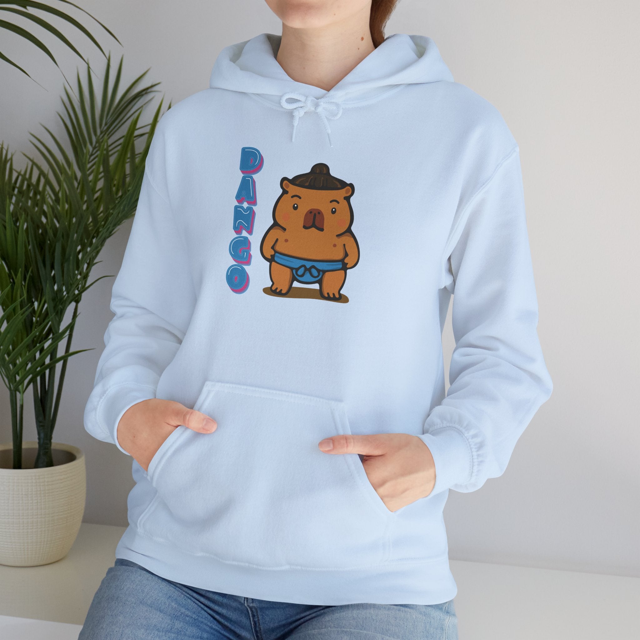 Dango the Sumo Lover Capybara Cartoon Hoodie, Cute Kawaii Animal Gift
