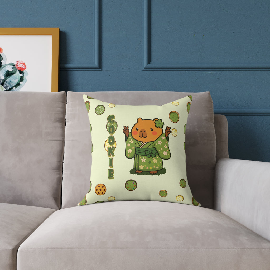 Cookie the Fun Lover Capybara Cartoon Pillow, Cute Kawaii Animal Gift