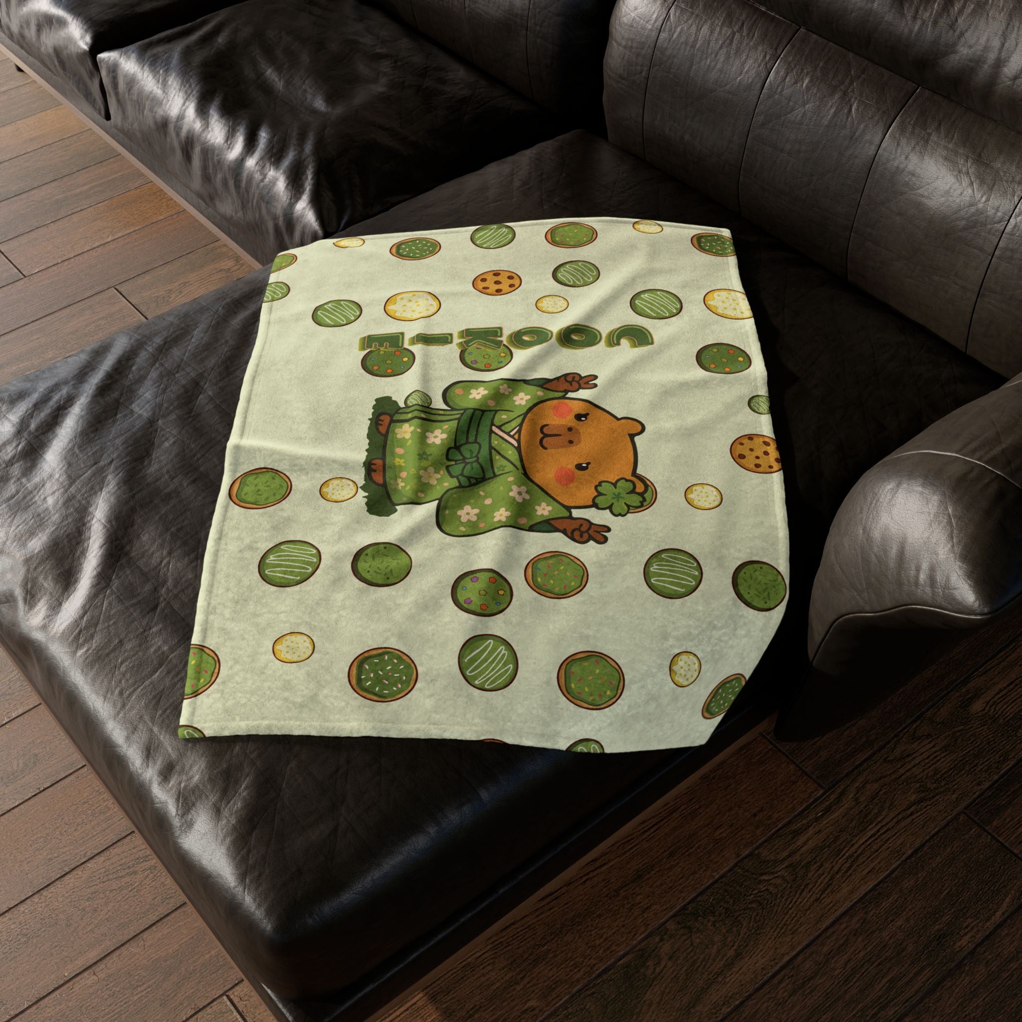 Cookie the Fun Lover Capybara Cartoon Soft Blanket, Cute Kawaii Animal Gift