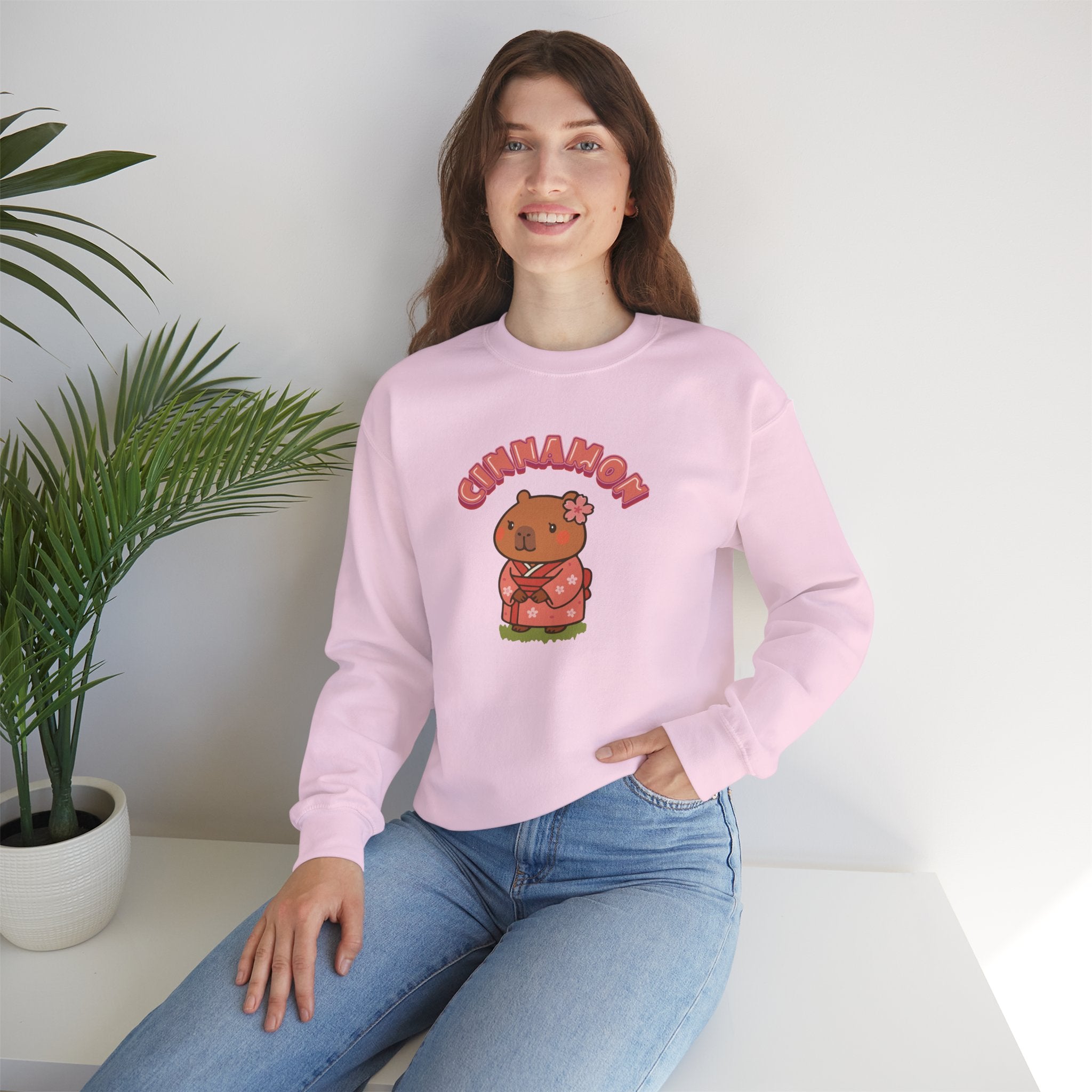 Cinnamon the Cherry Blossom Lover Capybara Cartoon Sweater, Cute Kawaii Animal Gift