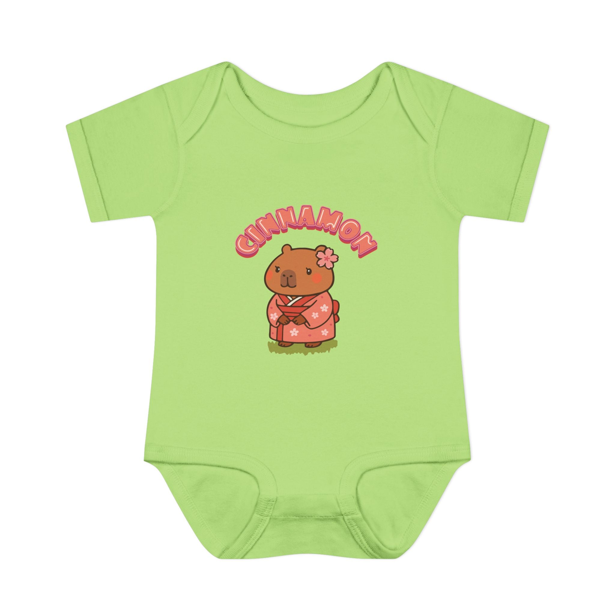 Cinnamon the Cherry Blossom Lover Capybara Cartoon Bodysuit, Cute Kawaii Animal Gift