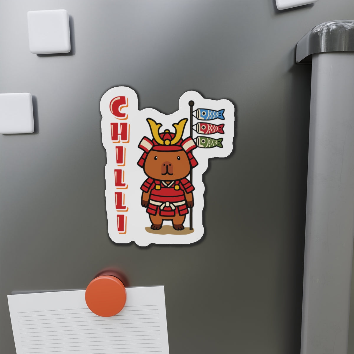 Chilli the Samurai Warrior Capybara Cartoon Magnets, Cute Kawaii Animal Gift