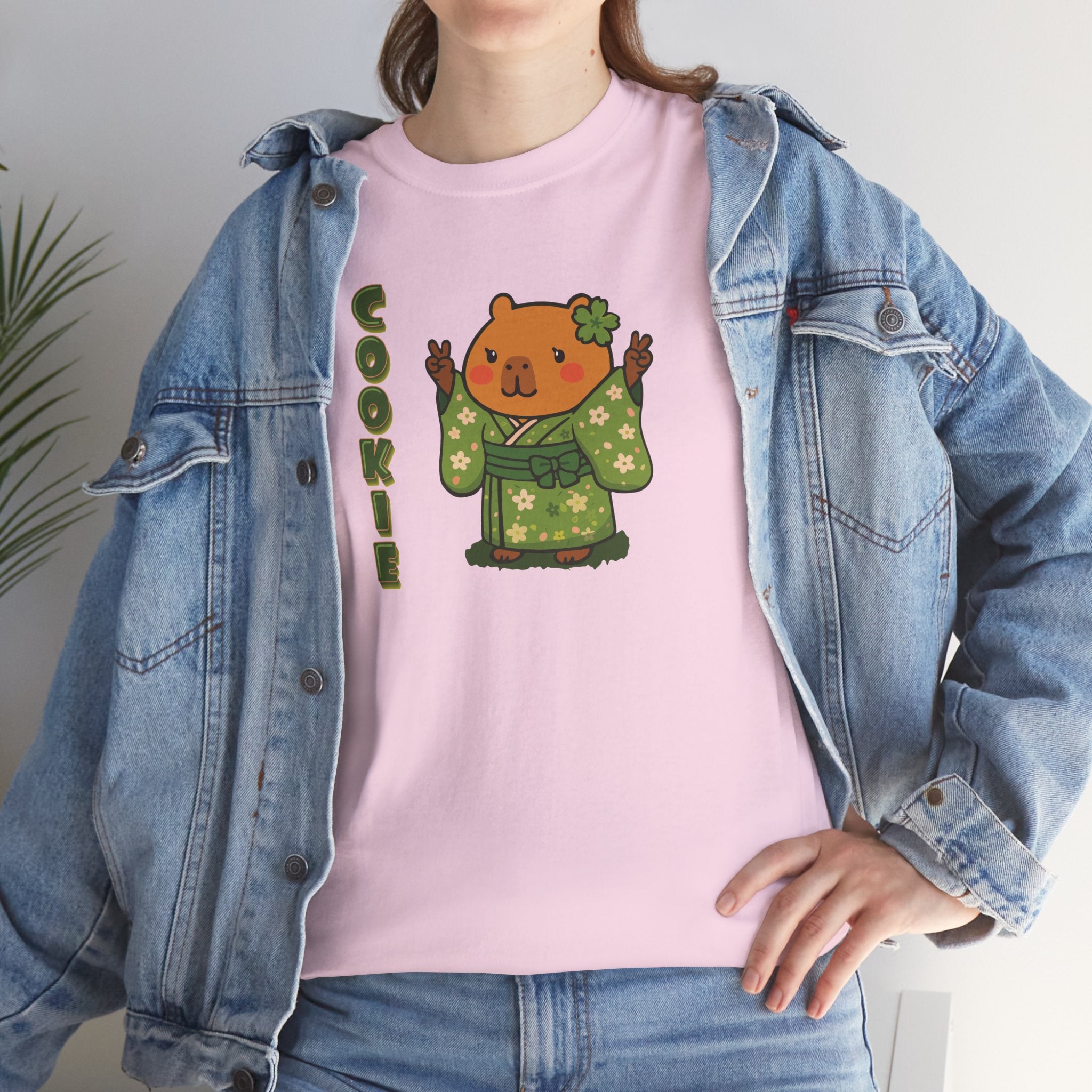 Cookie the Fun Lover Capybara Cartoon T-Shirt, Cute Kawaii Animal Gift