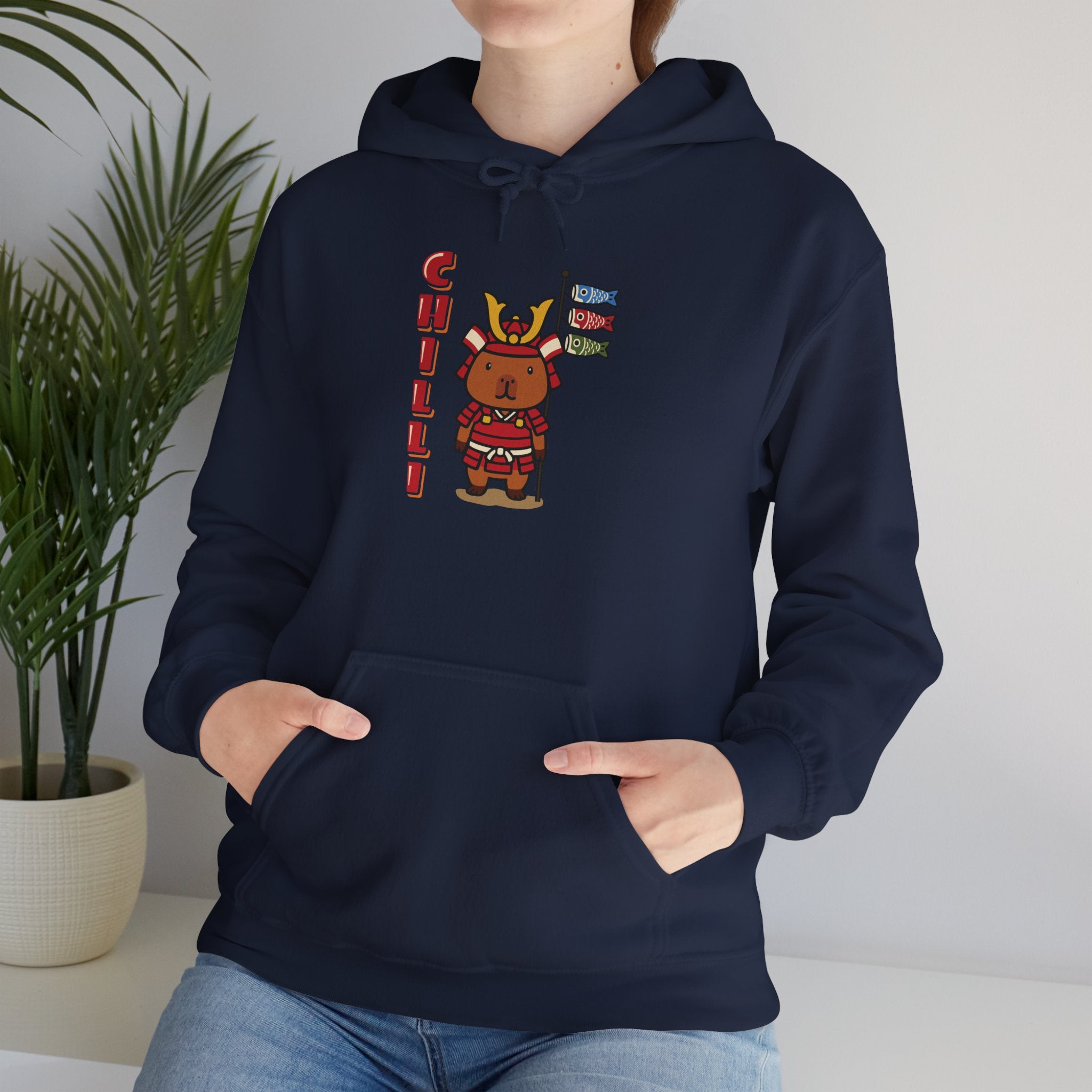 Chilli the Samurai Warrior Capybara Cartoon Hoodie, Cute Kawaii Animal Gift