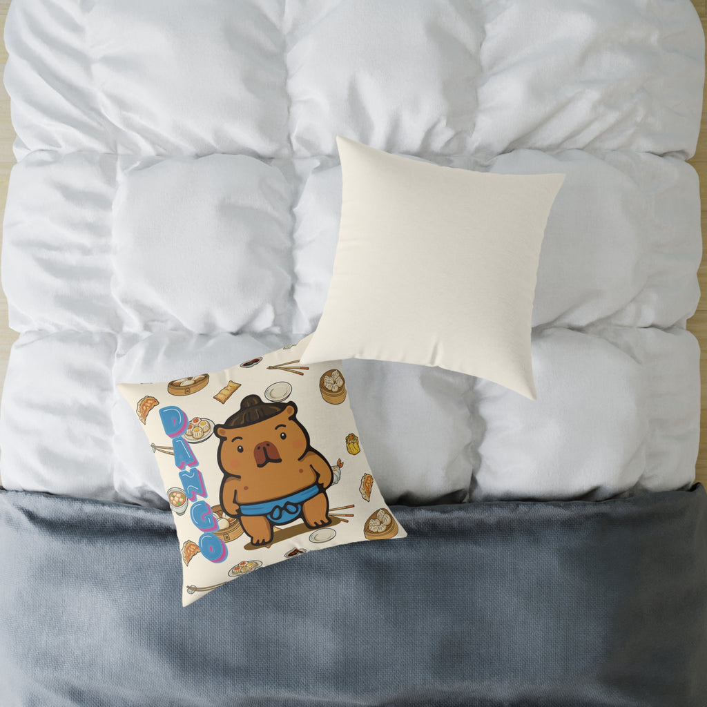 Dango the Sumo Lover Capybara Cartoon Pillow, Cute Kawaii Animal Gift