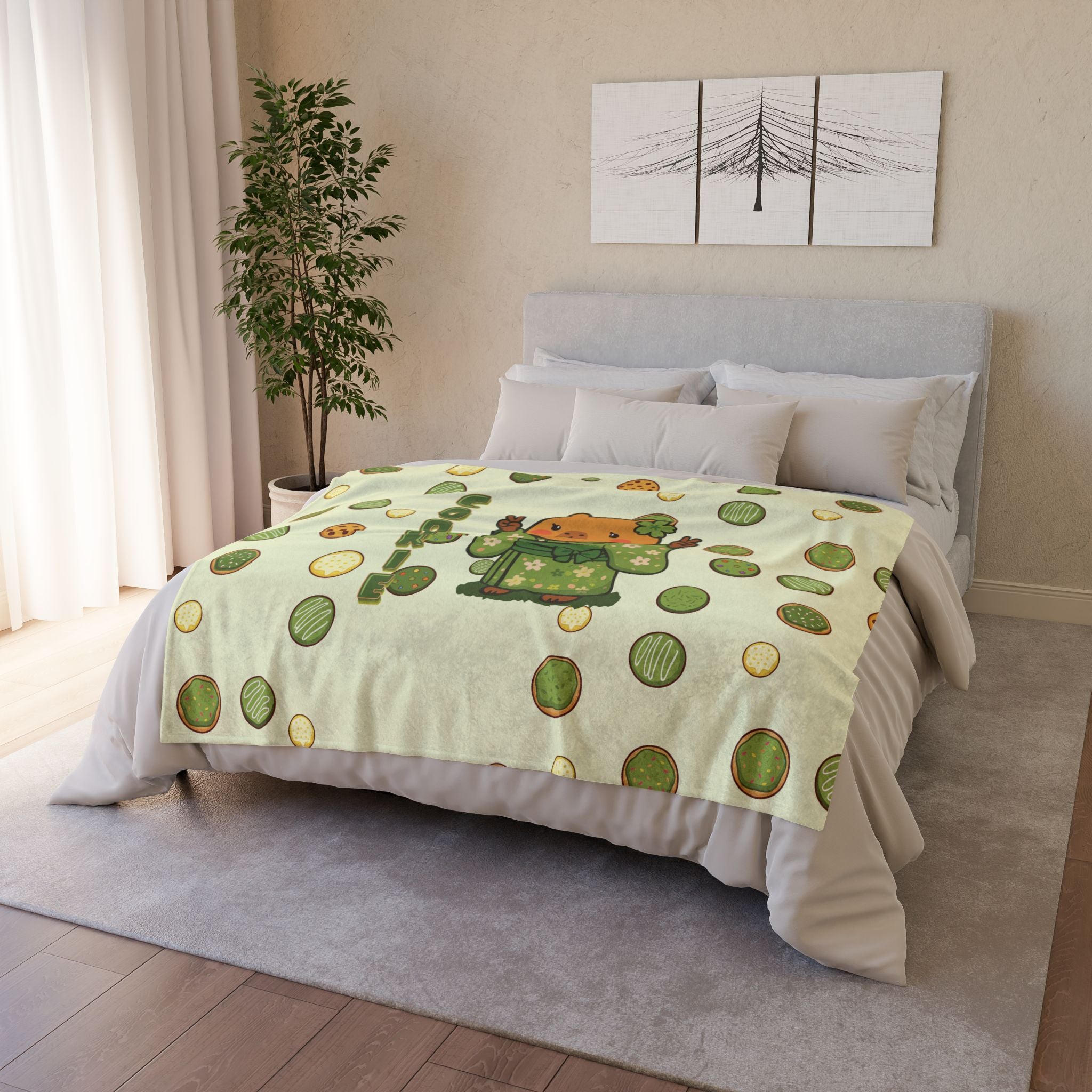 Cookie the Fun Lover Capybara Cartoon Soft Blanket, Cute Kawaii Animal Gift