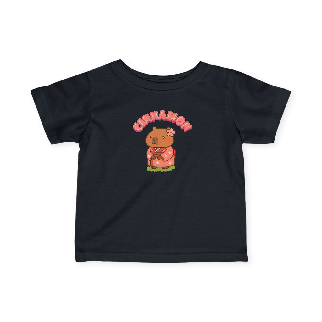 Cinnamon the Cherry Blossom Lover Capybara Cartoon T-Shirt, Cute Kawaii Animal Gift