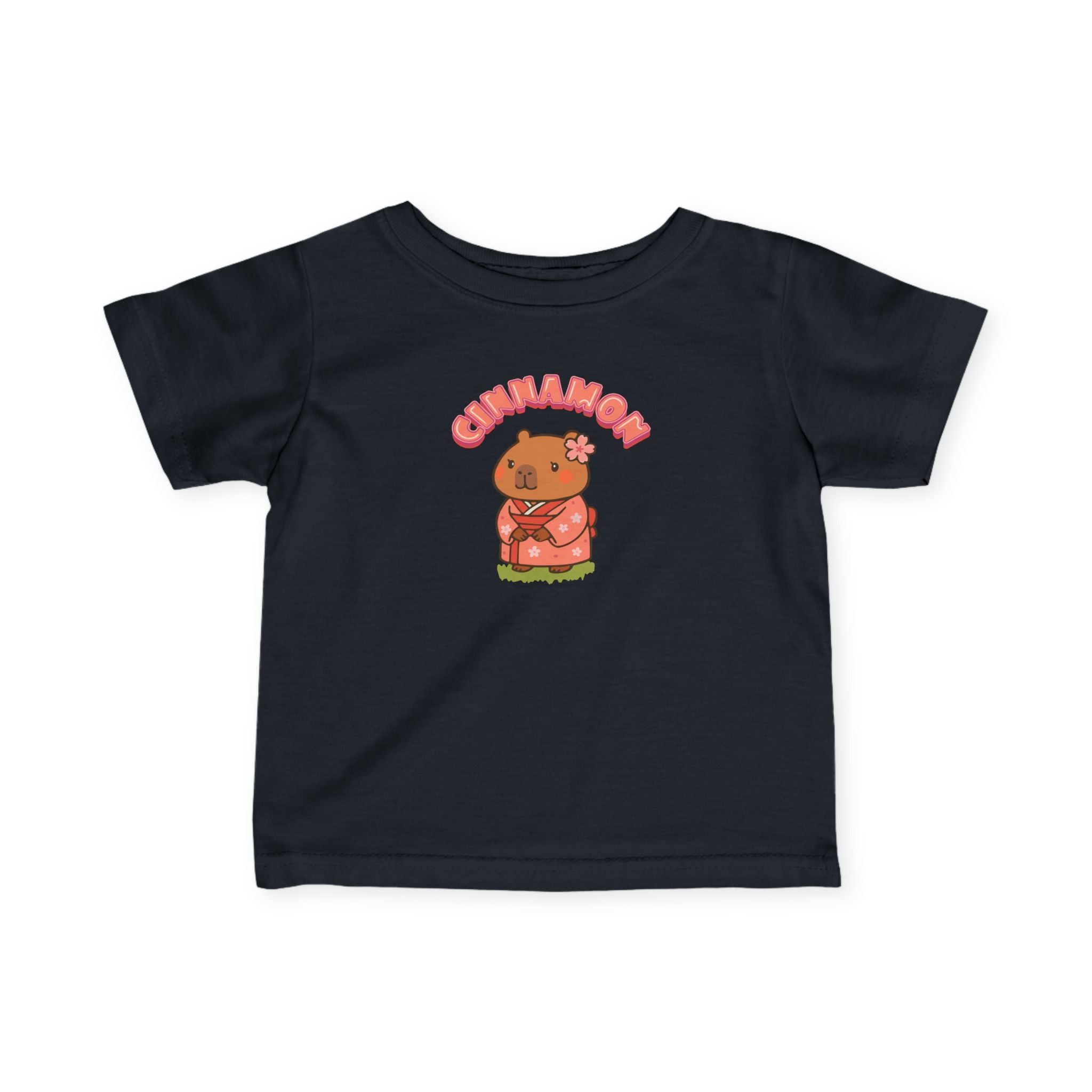 Cinnamon the Cherry Blossom Lover Capybara Cartoon T-Shirt, Cute Kawaii Animal Gift