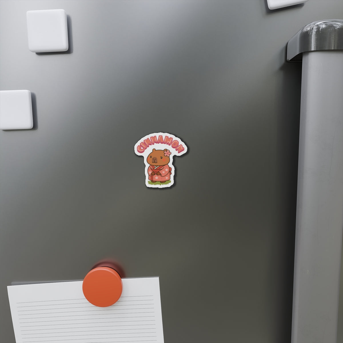 Cinnamon the Cherry Blossom Lover Capybara Cartoon Magnets, Cute Kawaii Animal Gift