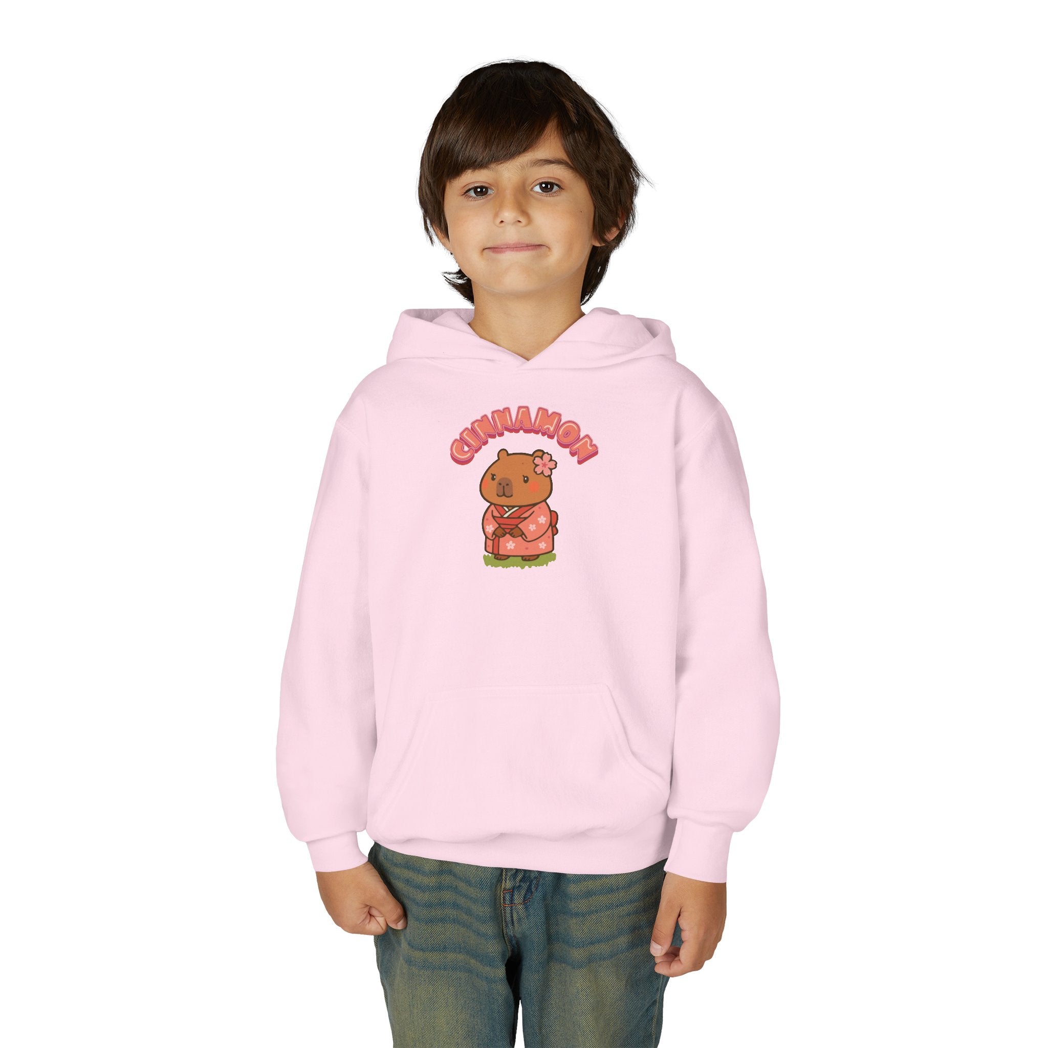 Cinnamon the Cherry Blossom Lover Capybara Cartoon Hoodie, Cute Kawaii Animal Gift