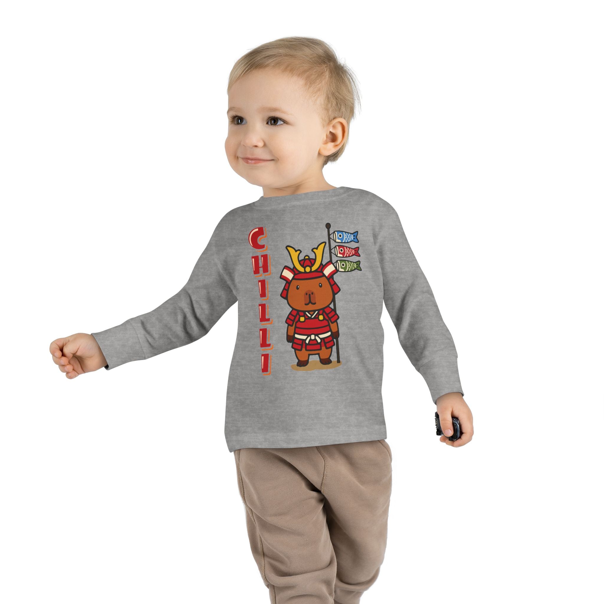 Chilli the Samurai Warrior Capybara Cartoon long sleeve shirt, Cute Kawaii Animal Gift