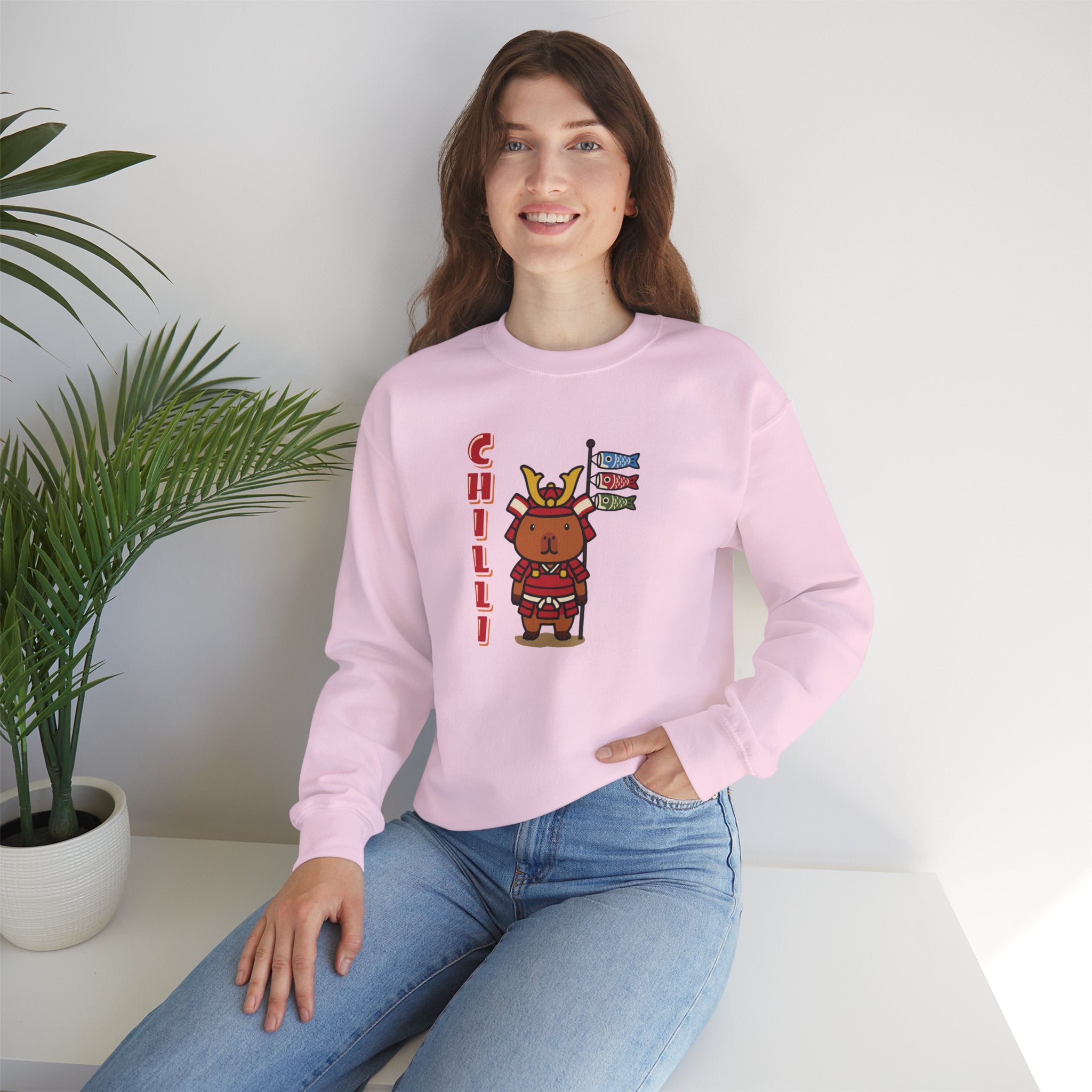 Chilli the Samurai Warrior Capybara Cartoon Sweater, Cute Kawaii Animal Gift for Adults