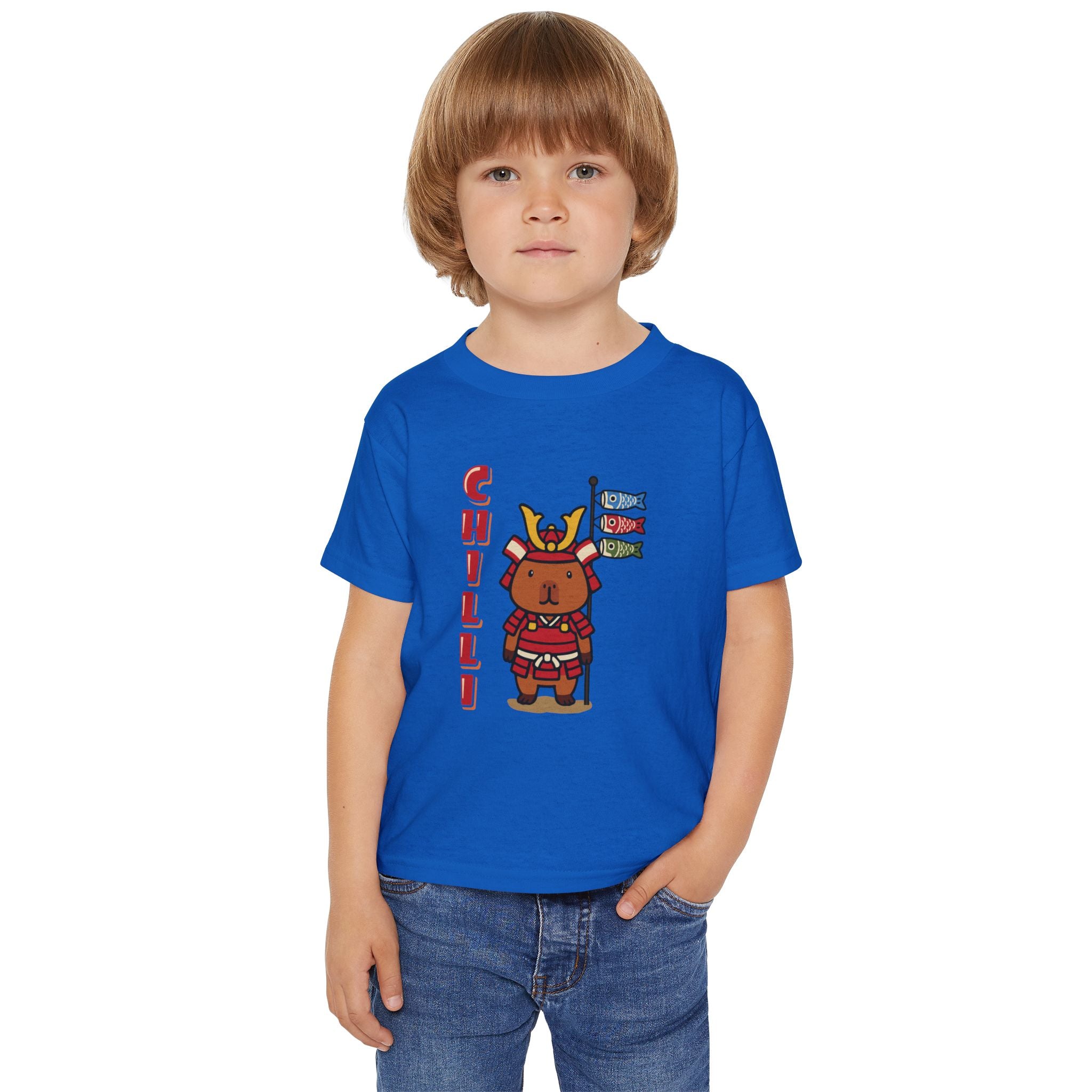 Chilli the Samurai Warrior Capybara Cartoon T-Shirt, Cute Kawaii Animal Gift