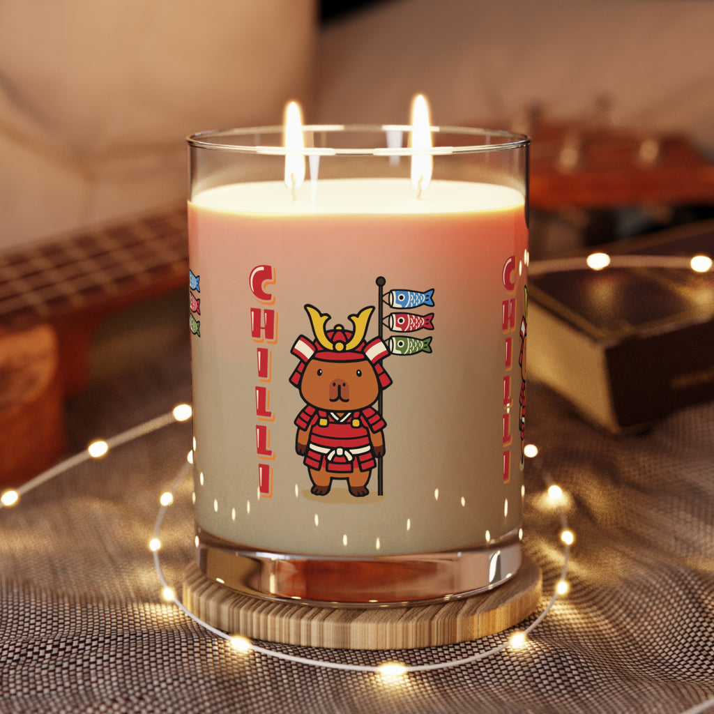 Chilli the Samurai Warrior Capybara Cartoon Candle, Cute Kawaii Animal Gift