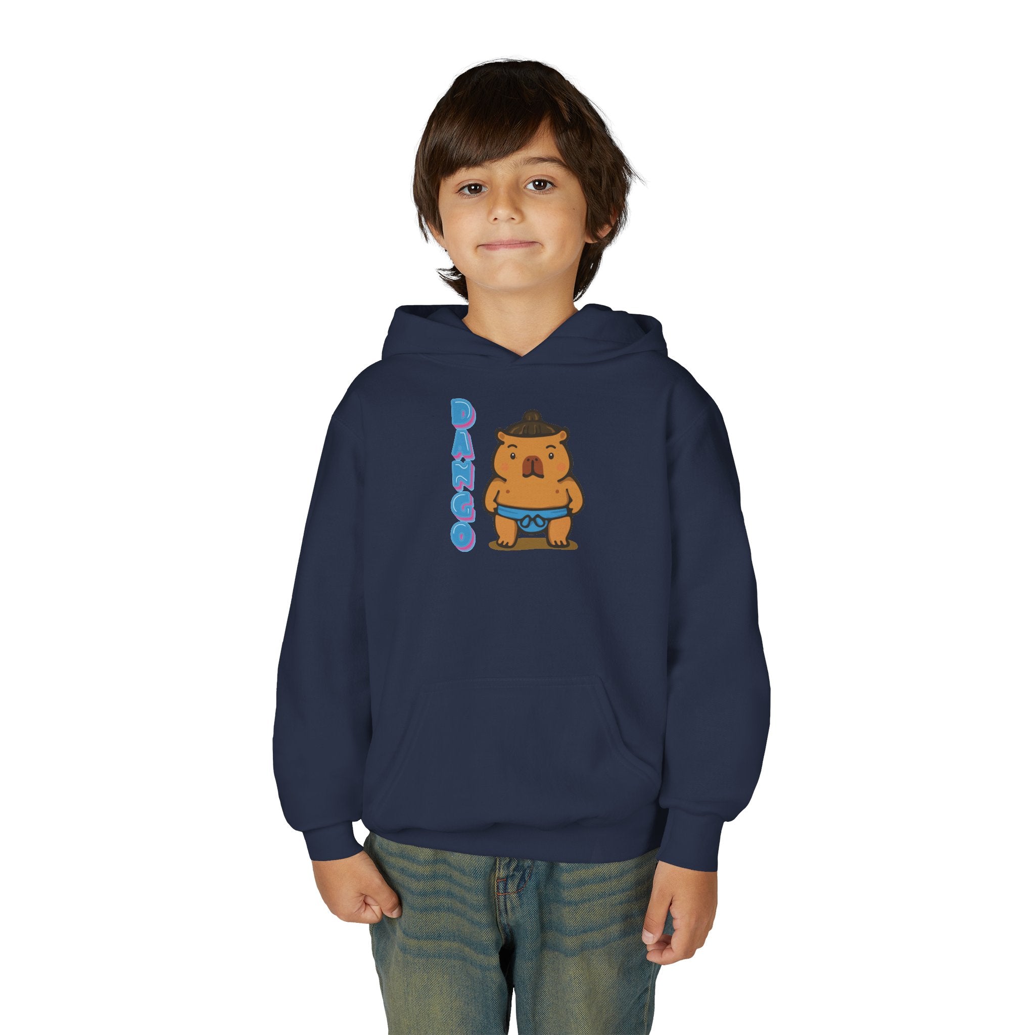 Dango the Sumo Lover Capybara Cartoon Hoodie, Cute Kawaii Animal Gift