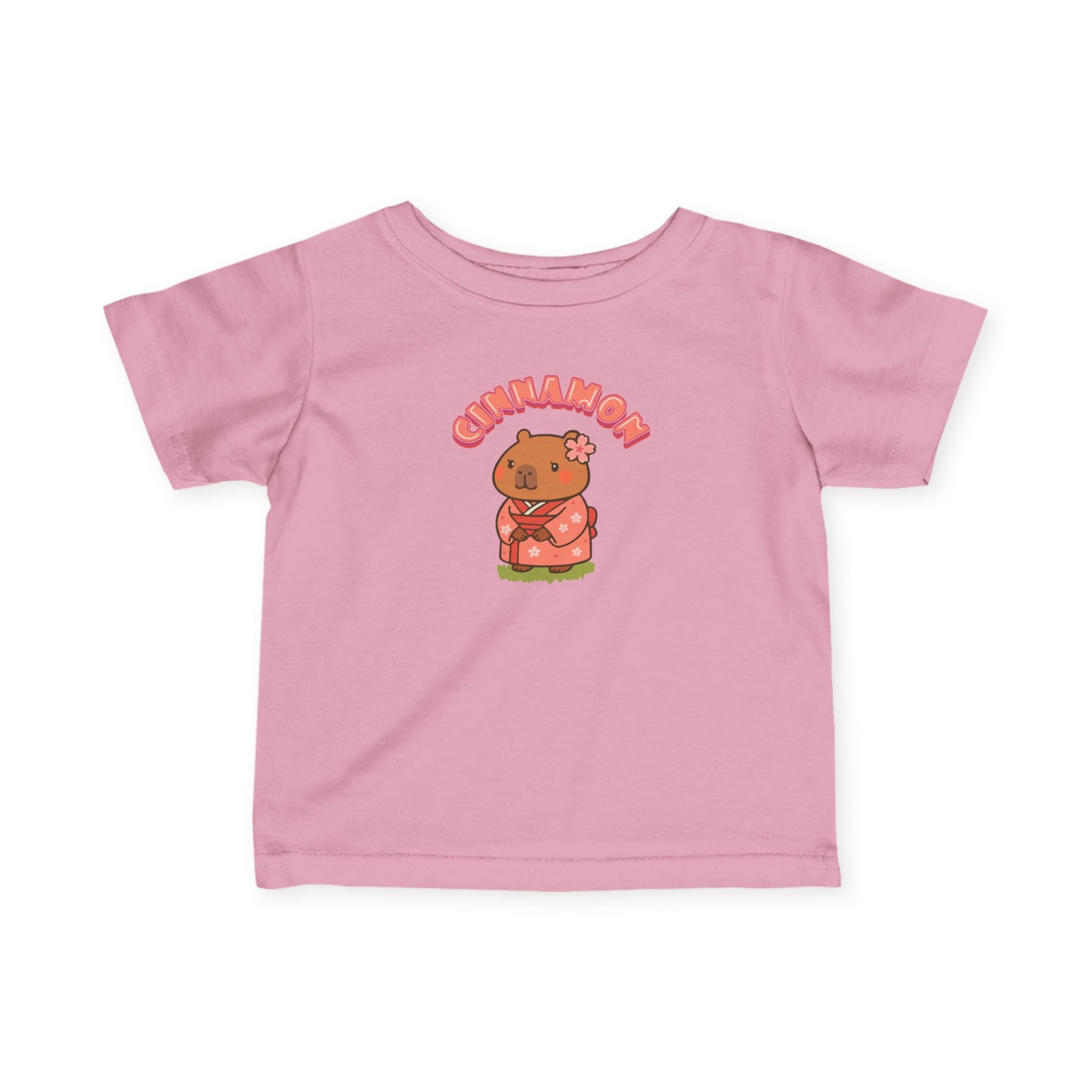 Cinnamon the Cherry Blossom Lover Capybara Cartoon T-Shirt, Cute Kawaii Animal Gift