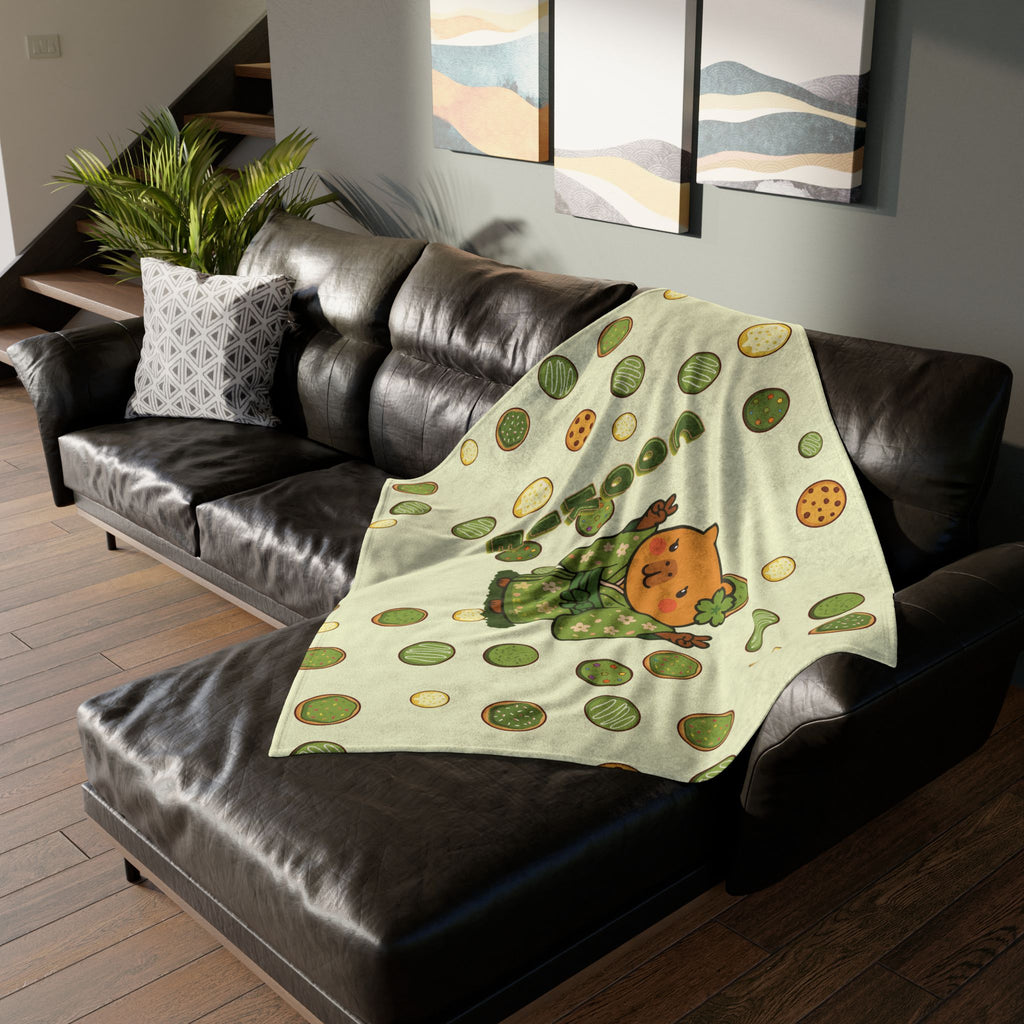 Cookie the Fun Lover Capybara Cartoon Soft Blanket, Cute Kawaii Animal Gift